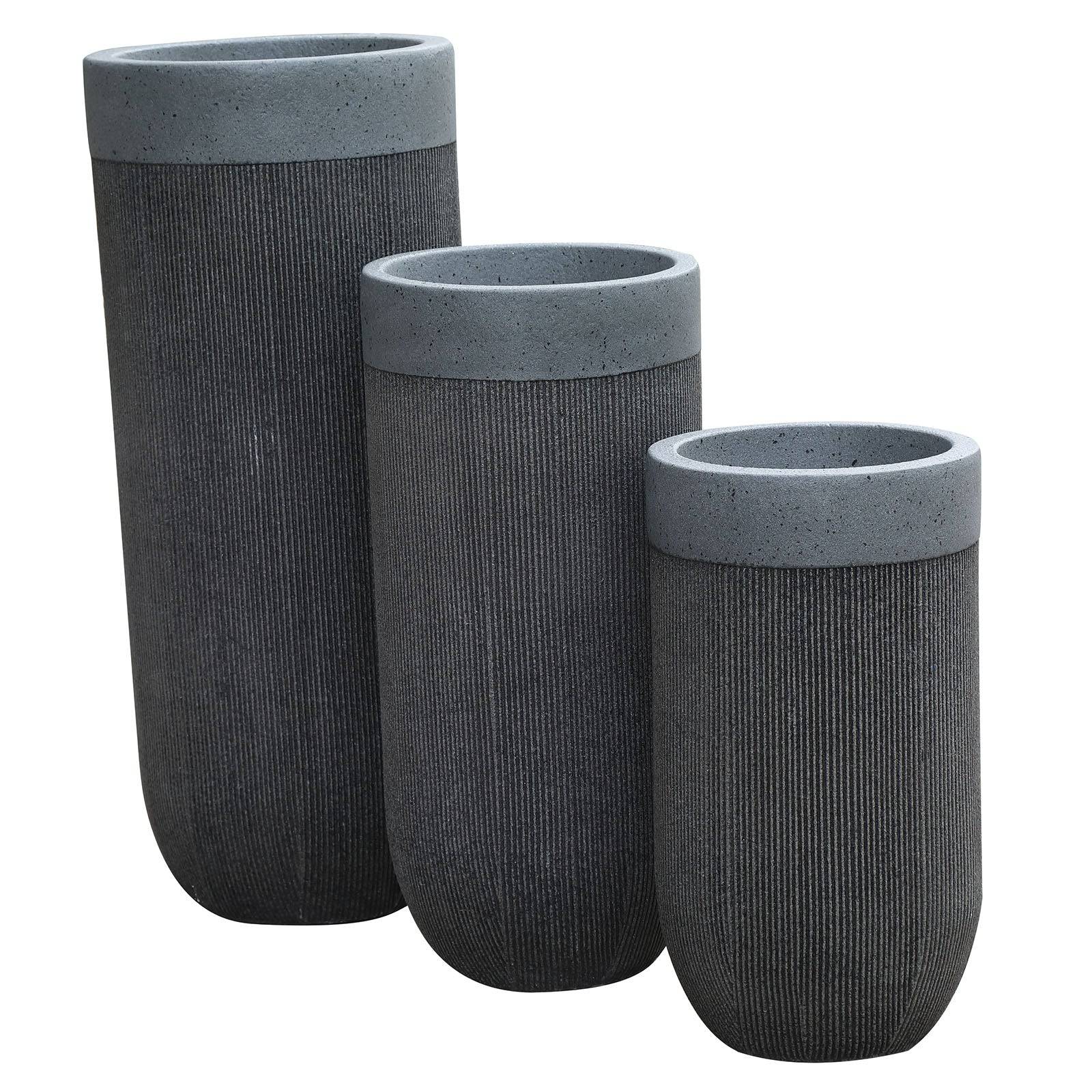 Set Of 3 Outdoor/Indoor Fiberglass Concrete Planter Box Xk-5014A+B+C -  Planter Boxes - ebarza Furniture UAE | Shop Modern Furniture in Abu Dhabi & Dubai - مفروشات ايبازرا في الامارات | تسوق اثاث عصري وديكورات مميزة في دبي وابوظبي