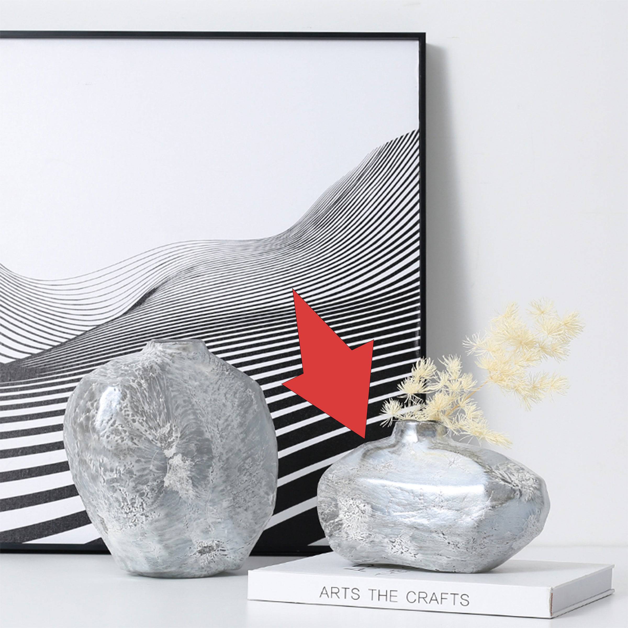 Shaped Silver Bottle High B Fb-Zs2119B -  Vases - ebarza Furniture UAE | Shop Modern Furniture in Abu Dhabi & Dubai - مفروشات ايبازرا في الامارات | تسوق اثاث عصري وديكورات مميزة في دبي وابوظبي