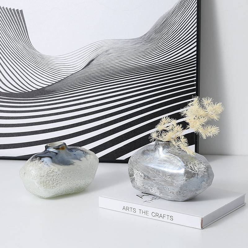 Shaped Silver Bottle High B Fb-Zs2119B -  Vases - ebarza Furniture UAE | Shop Modern Furniture in Abu Dhabi & Dubai - مفروشات ايبازرا في الامارات | تسوق اثاث عصري وديكورات مميزة في دبي وابوظبي