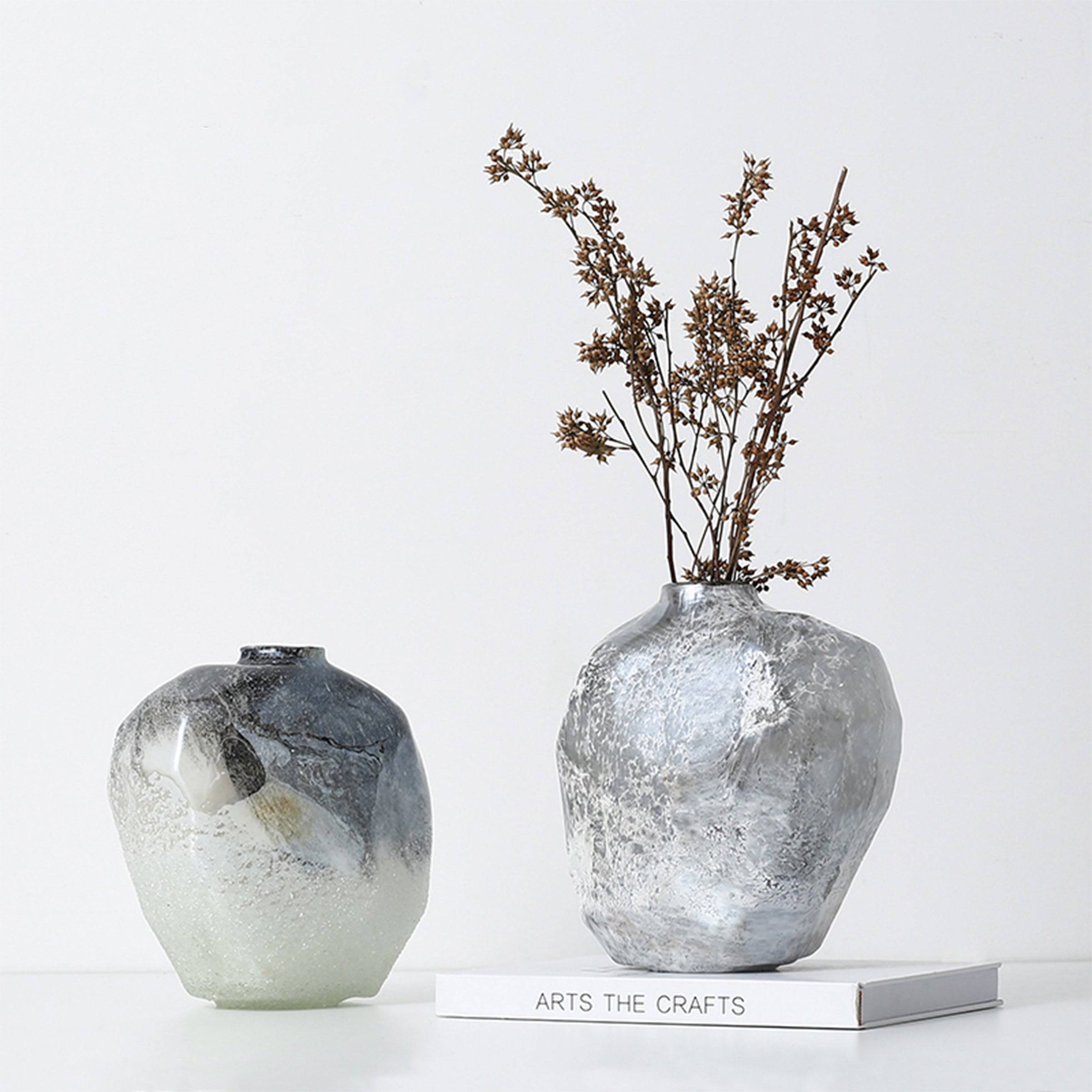 Shaped Silver Bottle High B Fb-Zs2119B -  Vases - ebarza Furniture UAE | Shop Modern Furniture in Abu Dhabi & Dubai - مفروشات ايبازرا في الامارات | تسوق اثاث عصري وديكورات مميزة في دبي وابوظبي