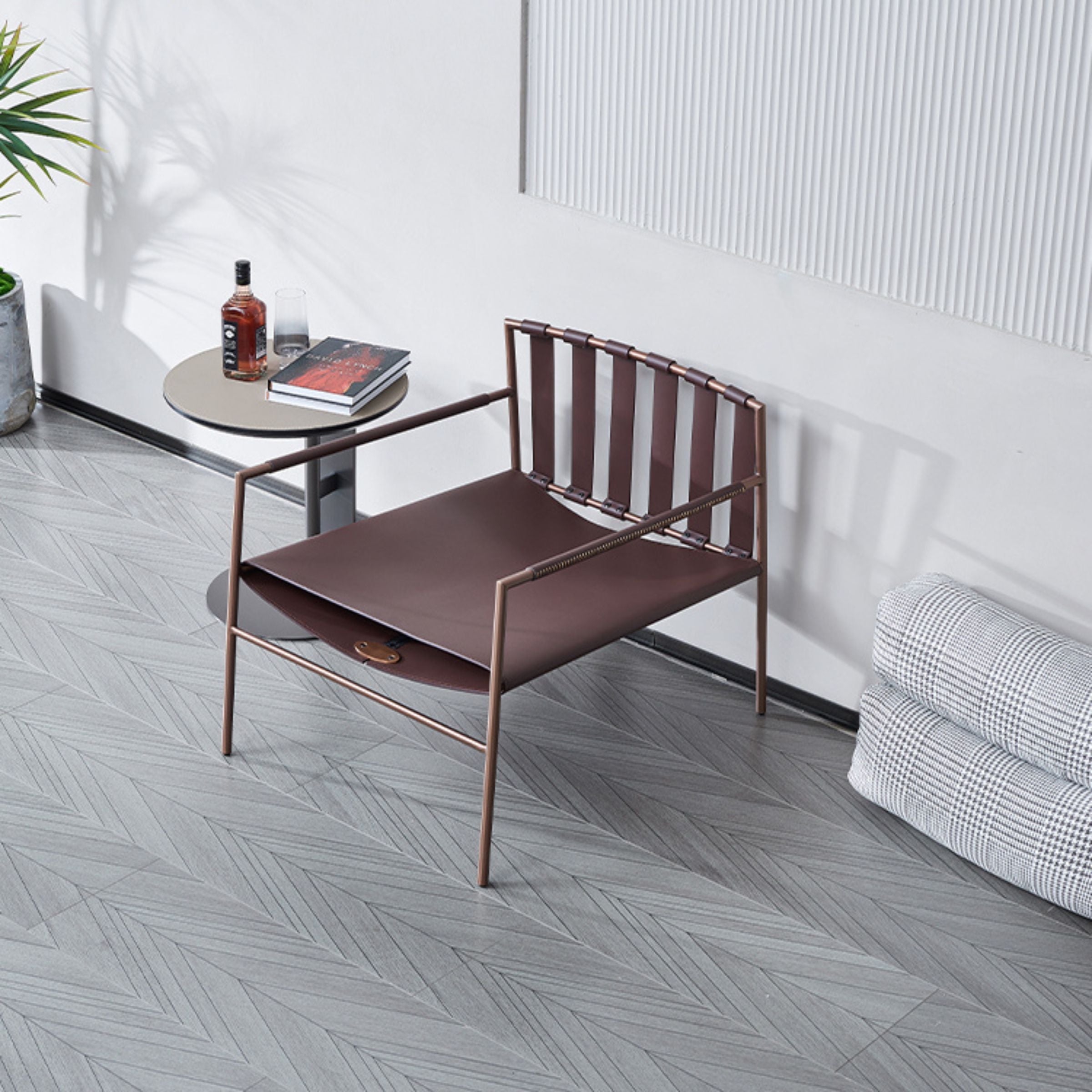 Sicily Lounge Chair MLL-A95-Brown Light Gray -  Lounge Chairs - ebarza Furniture UAE | Shop Modern Furniture in Abu Dhabi & Dubai - مفروشات ايبازرا في الامارات | تسوق اثاث عصري وديكورات مميزة في دبي وابوظبي