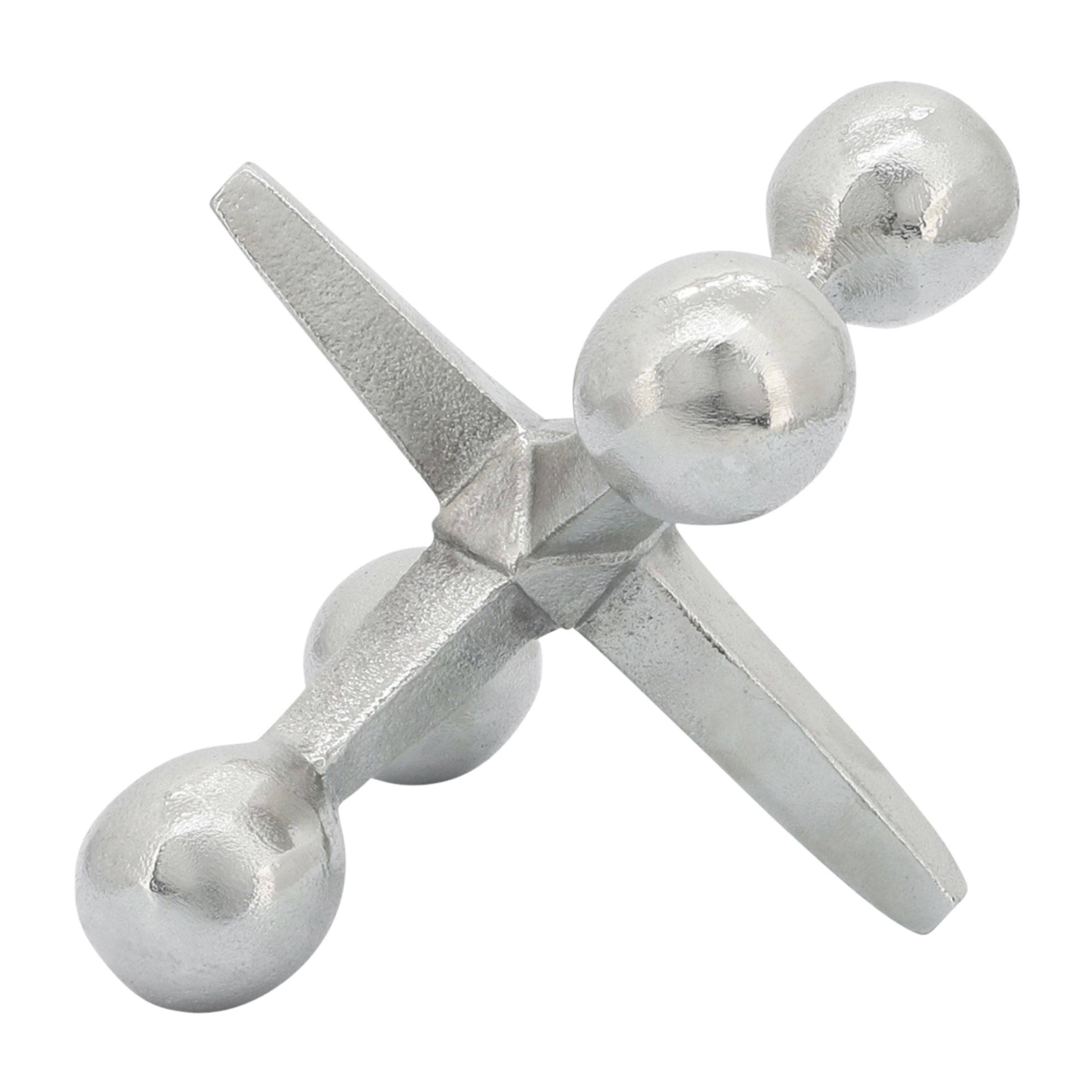 Silver Metal Jacks Decor 12860-06 -  Home Decor Figurines - ebarza Furniture UAE | Shop Modern Furniture in Abu Dhabi & Dubai - مفروشات ايبازرا في الامارات | تسوق اثاث عصري وديكورات مميزة في دبي وابوظبي