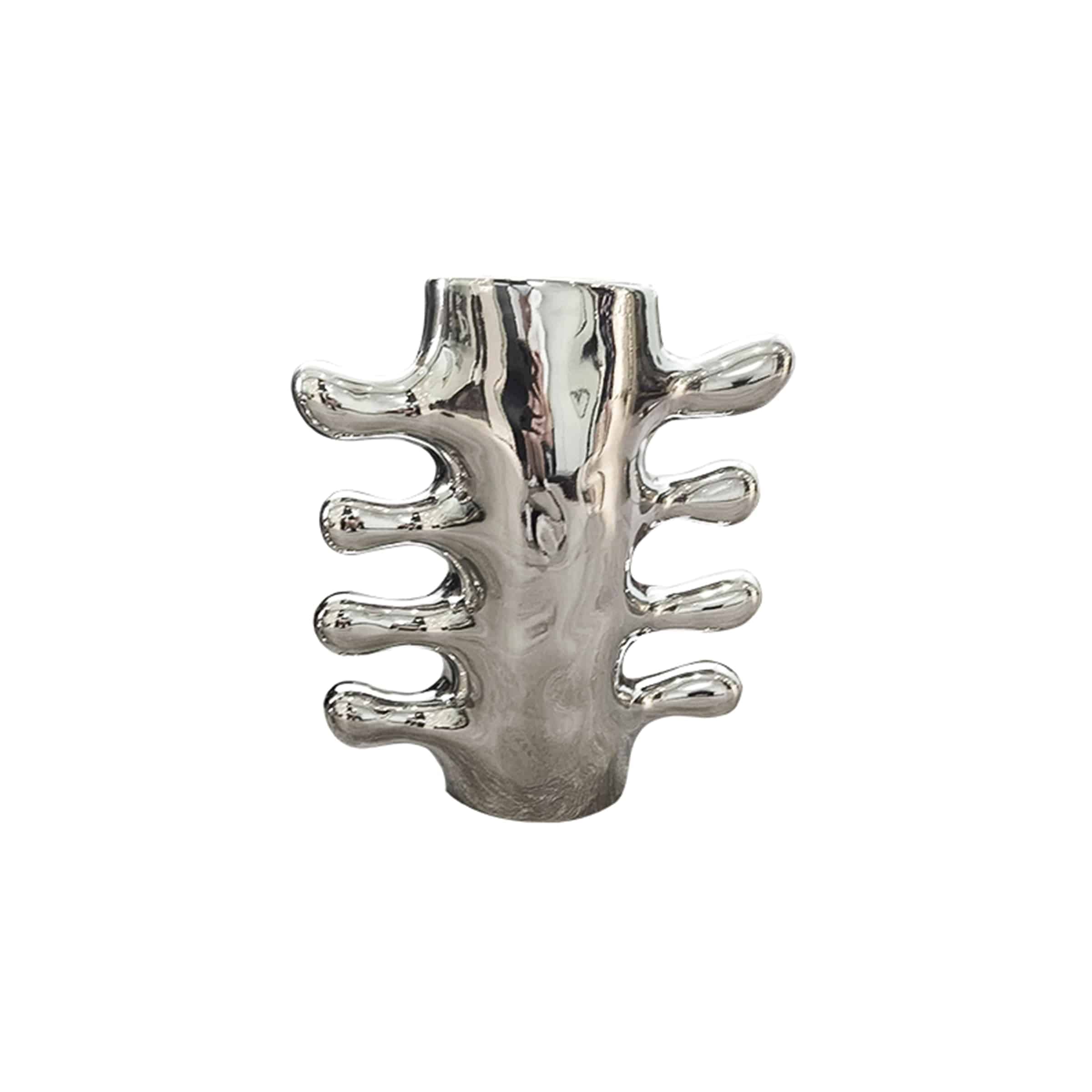 Silver Multi Ear Vase -A Fa-D21108A -  Vases - ebarza Furniture UAE | Shop Modern Furniture in Abu Dhabi & Dubai - مفروشات ايبازرا في الامارات | تسوق اثاث عصري وديكورات مميزة في دبي وابوظبي