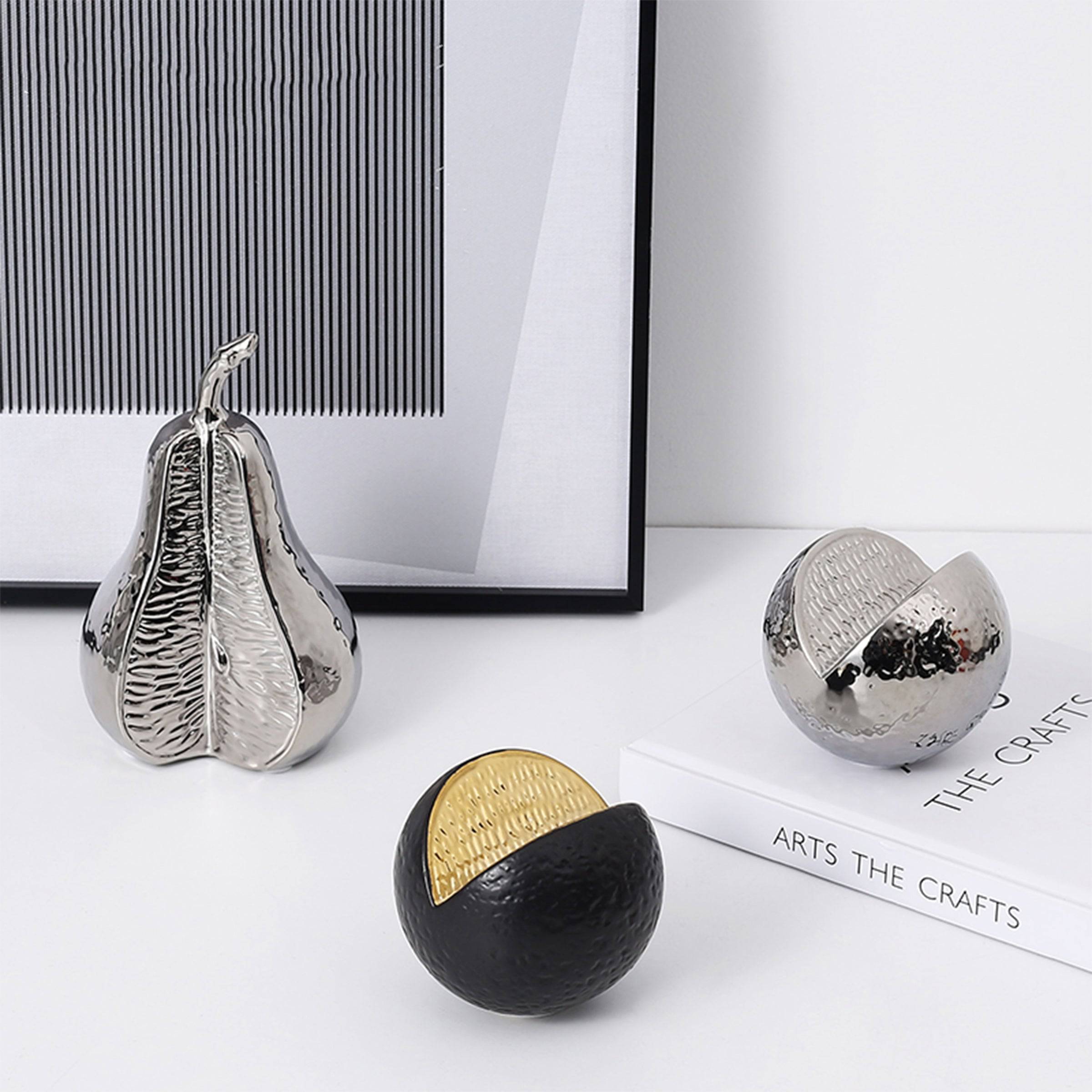 Silver Orange Ornament -A Fa-D21087A -  Home Decor Figurines - ebarza Furniture UAE | Shop Modern Furniture in Abu Dhabi & Dubai - مفروشات ايبازرا في الامارات | تسوق اثاث عصري وديكورات مميزة في دبي وابوظبي