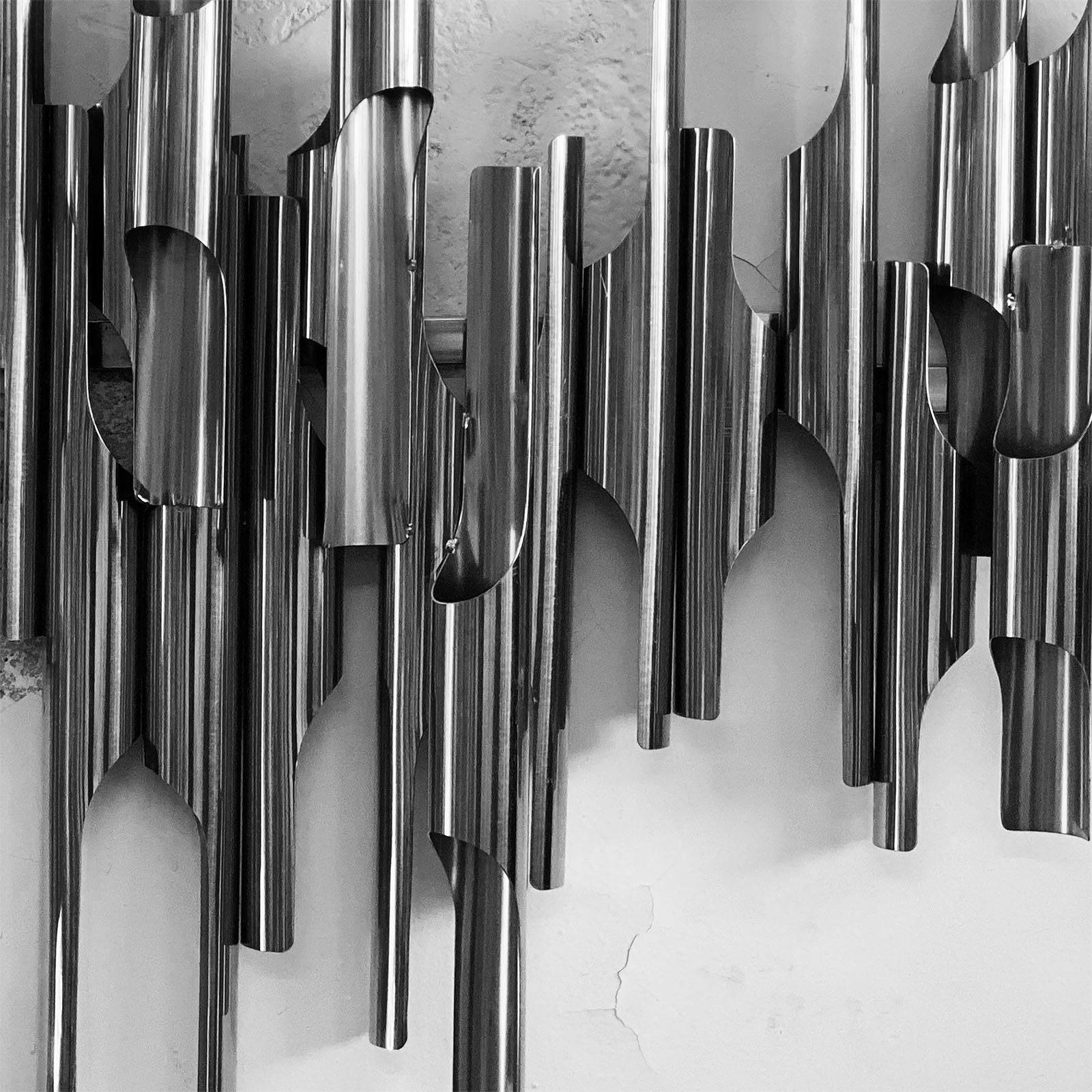 Silver Tubes Handcrafted Stainless Steel Artwork Bg2020012 -  Artwork - ebarza Furniture UAE | Shop Modern Furniture in Abu Dhabi & Dubai - مفروشات ايبازرا في الامارات | تسوق اثاث عصري وديكورات مميزة في دبي وابوظبي