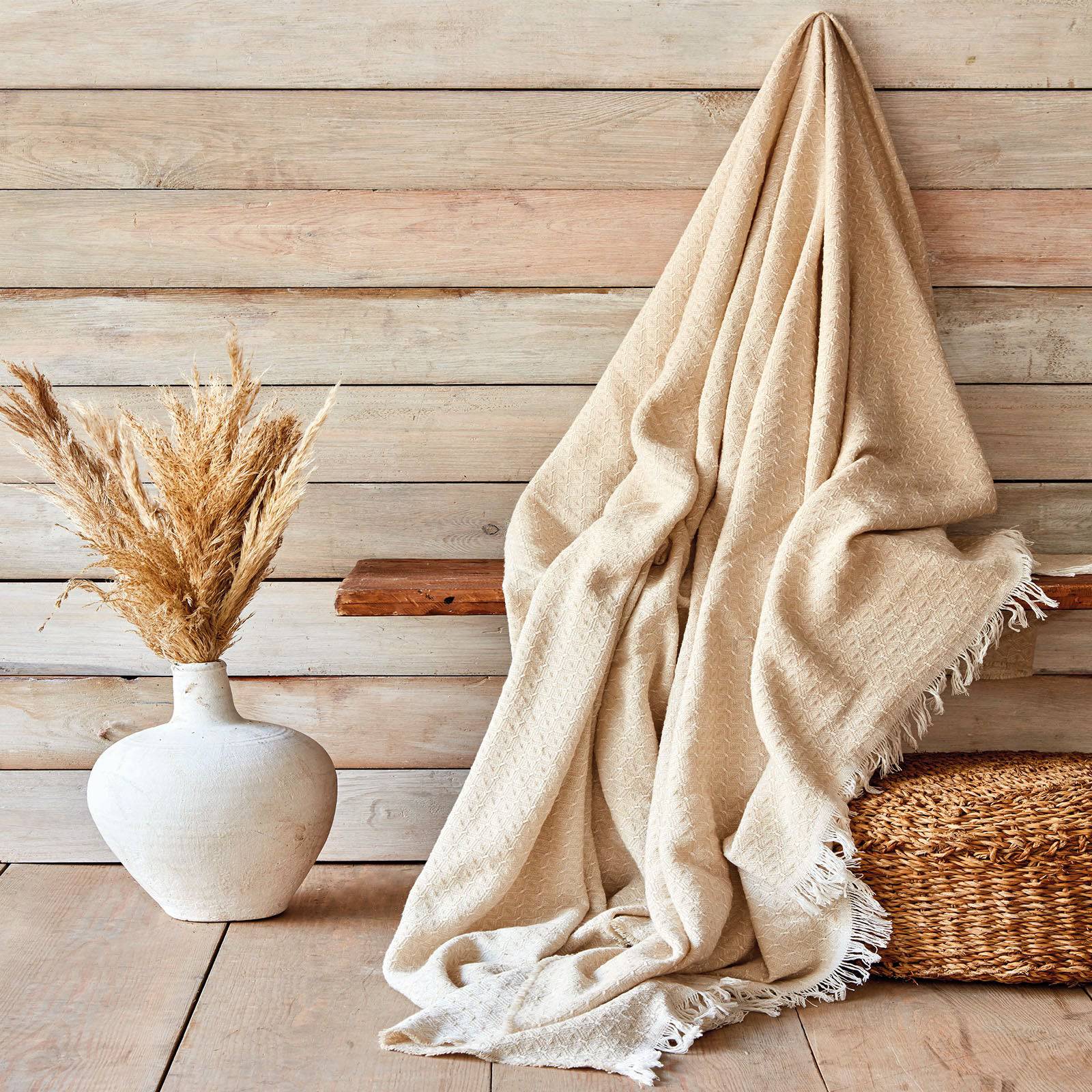 Silvio Gold Double Cotton Pique  200.16.01.0203 -  Blankets - ebarza Furniture UAE | Shop Modern Furniture in Abu Dhabi & Dubai - مفروشات ايبازرا في الامارات | تسوق اثاث عصري وديكورات مميزة في دبي وابوظبي