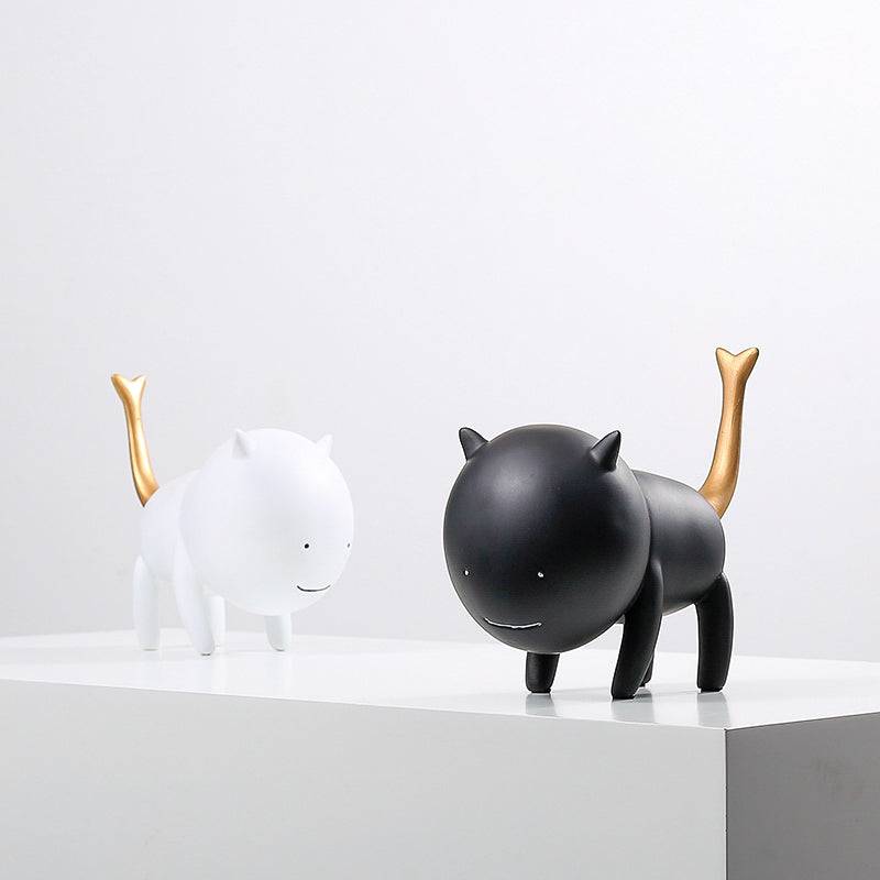 Simulation Cat White Fc-Sz22008A -  Home Decor Figurines - ebarza Furniture UAE | Shop Modern Furniture in Abu Dhabi & Dubai - مفروشات ايبازرا في الامارات | تسوق اثاث عصري وديكورات مميزة في دبي وابوظبي