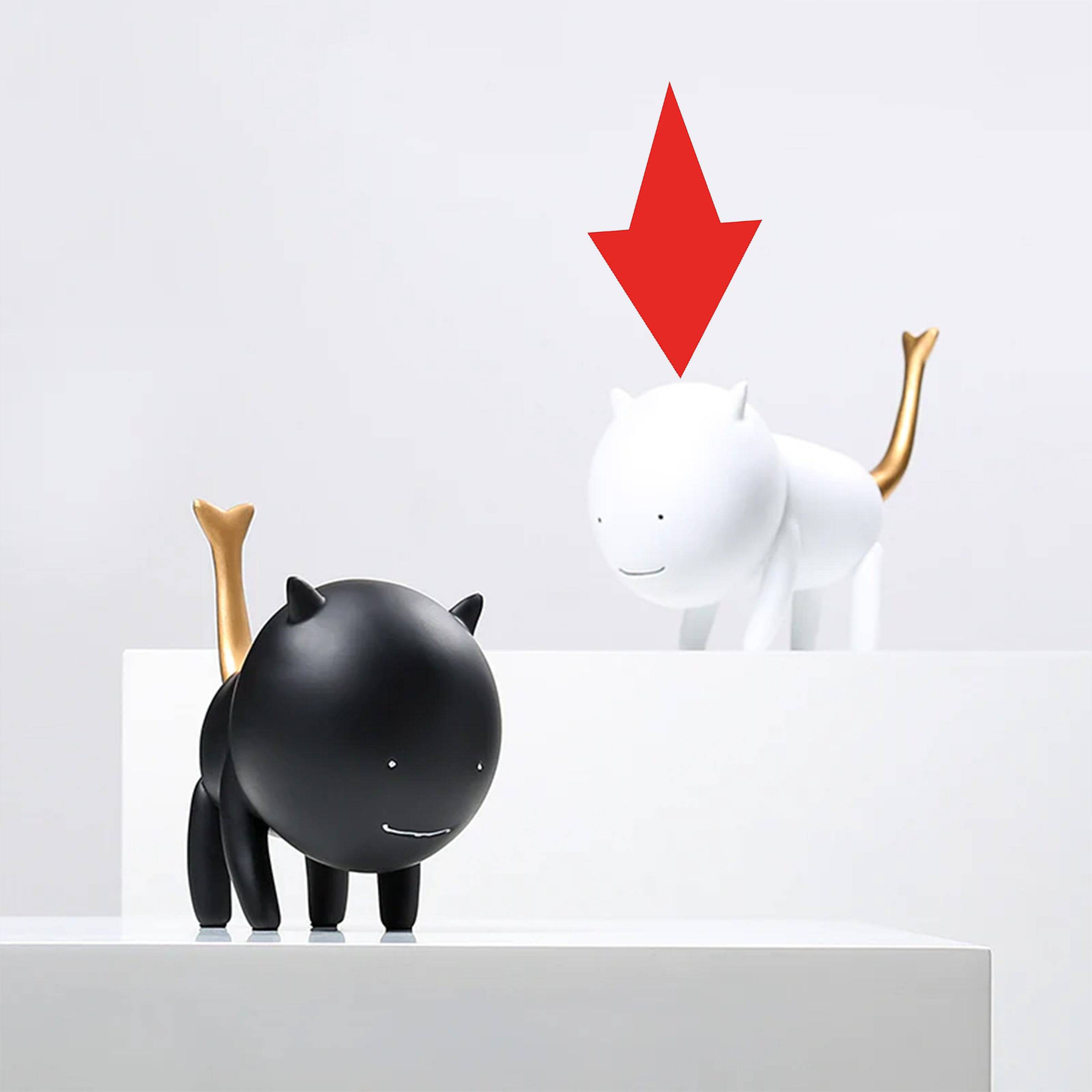 Simulation Cat White Fc-Sz22008A -  Home Decor Figurines - ebarza Furniture UAE | Shop Modern Furniture in Abu Dhabi & Dubai - مفروشات ايبازرا في الامارات | تسوق اثاث عصري وديكورات مميزة في دبي وابوظبي