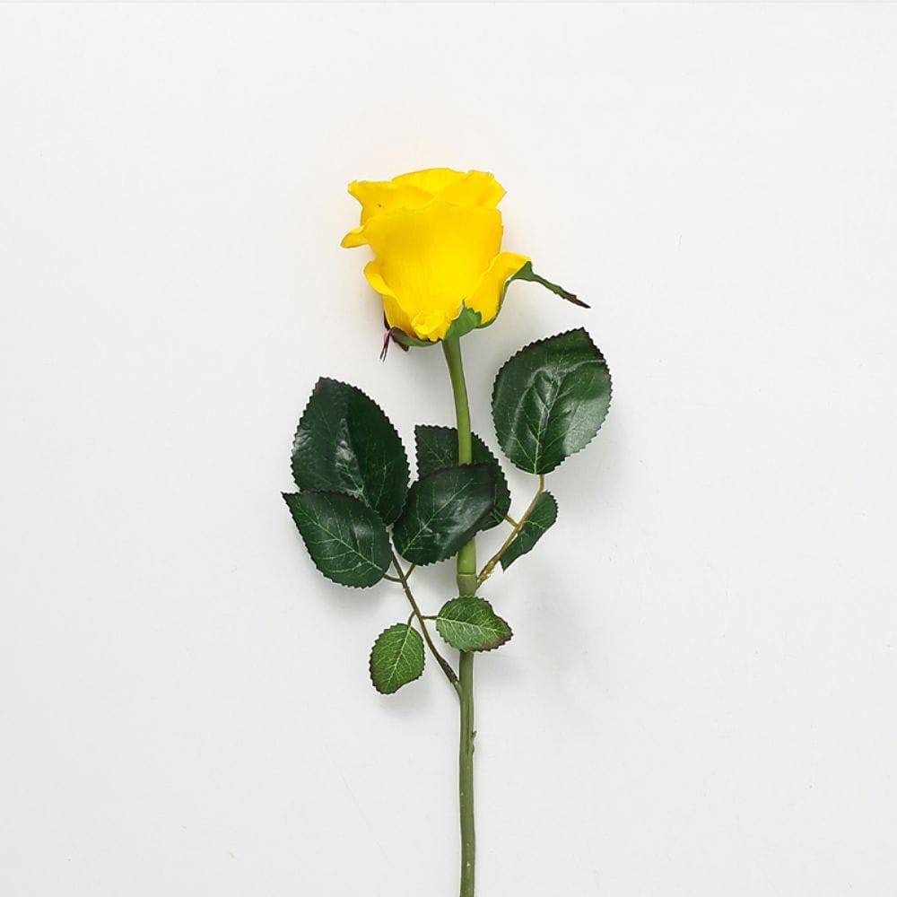 Single Rose-Yellow Fl-Jh215 -  Plants - ebarza Furniture UAE | Shop Modern Furniture in Abu Dhabi & Dubai - مفروشات ايبازرا في الامارات | تسوق اثاث عصري وديكورات مميزة في دبي وابوظبي