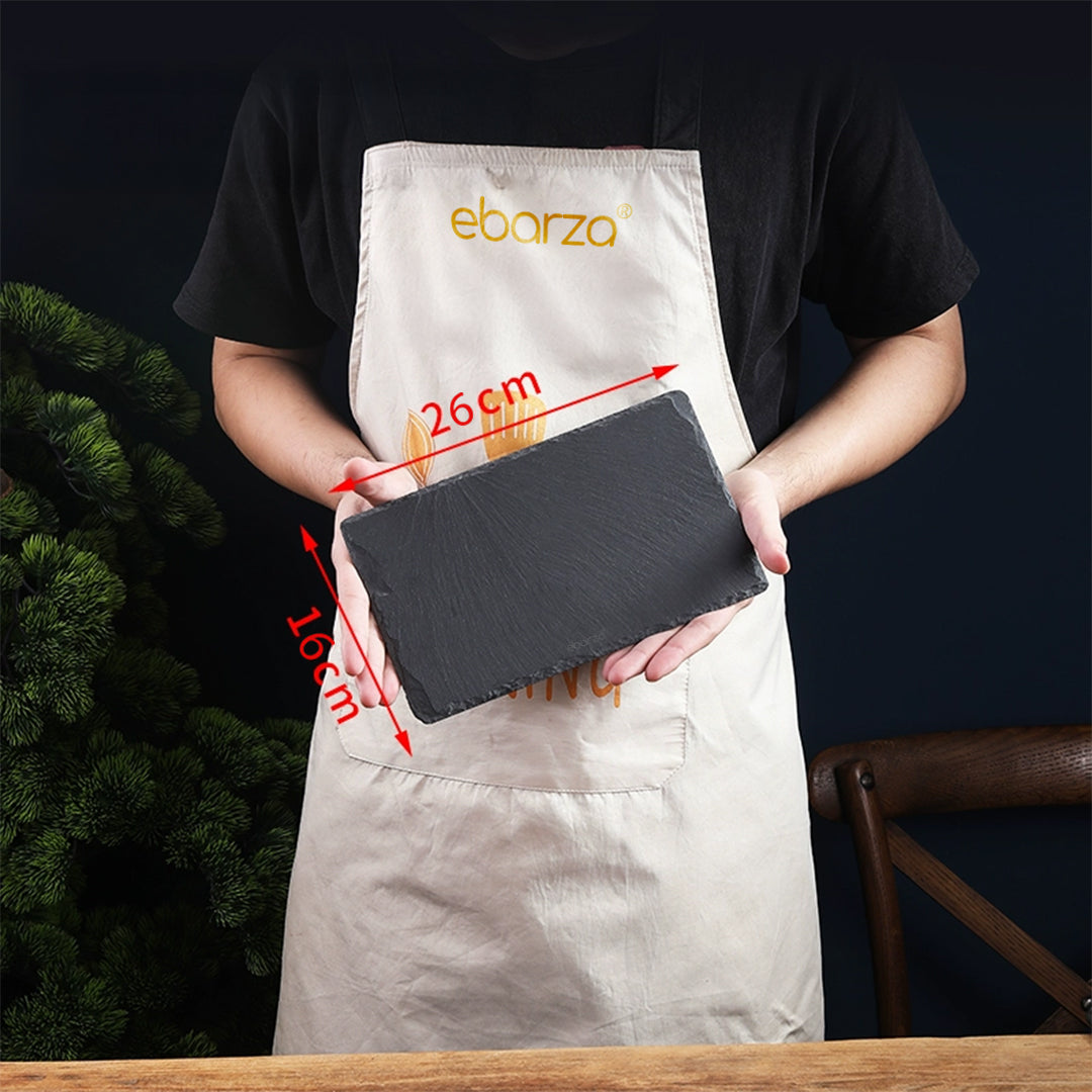 Slate Serving Board Rough Chipped Edges 26x16cm - CKPL2616B -  Trays - ebarza Furniture UAE | Shop Modern Furniture in Abu Dhabi & Dubai - مفروشات ايبازرا في الامارات | تسوق اثاث عصري وديكورات مميزة في دبي وابوظبي