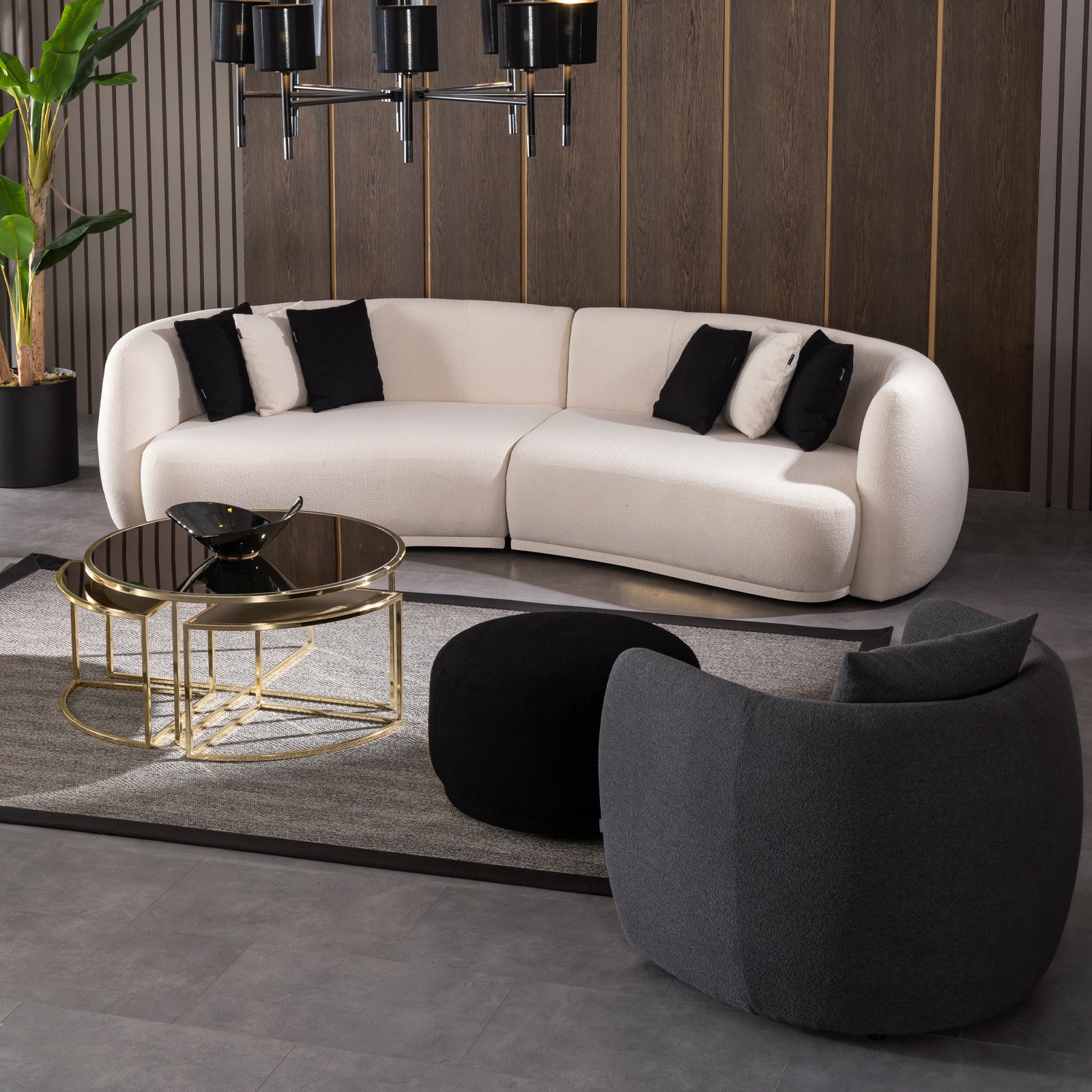 Crown Armchair SBRN-CRN1S-Grey -  Lounge Chairs - ebarza Furniture UAE | Shop Modern Furniture in Abu Dhabi & Dubai - مفروشات ايبازرا في الامارات | تسوق اثاث عصري وديكورات مميزة في دبي وابوظبي