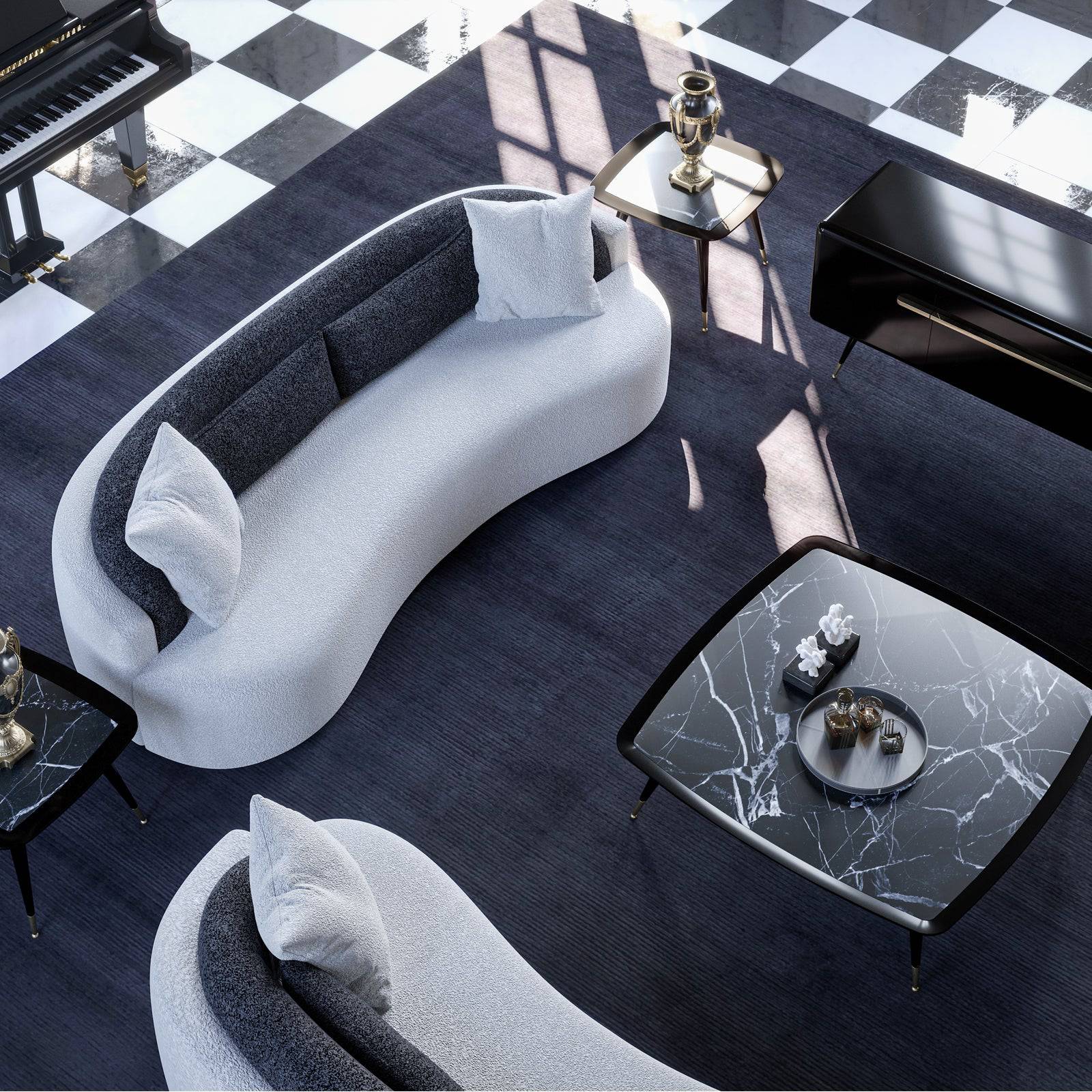 Soho Mounted 4 Seater Sofa Sh4S-Td -  Sofas - ebarza Furniture UAE | Shop Modern Furniture in Abu Dhabi & Dubai - مفروشات ايبازرا في الامارات | تسوق اثاث عصري وديكورات مميزة في دبي وابوظبي