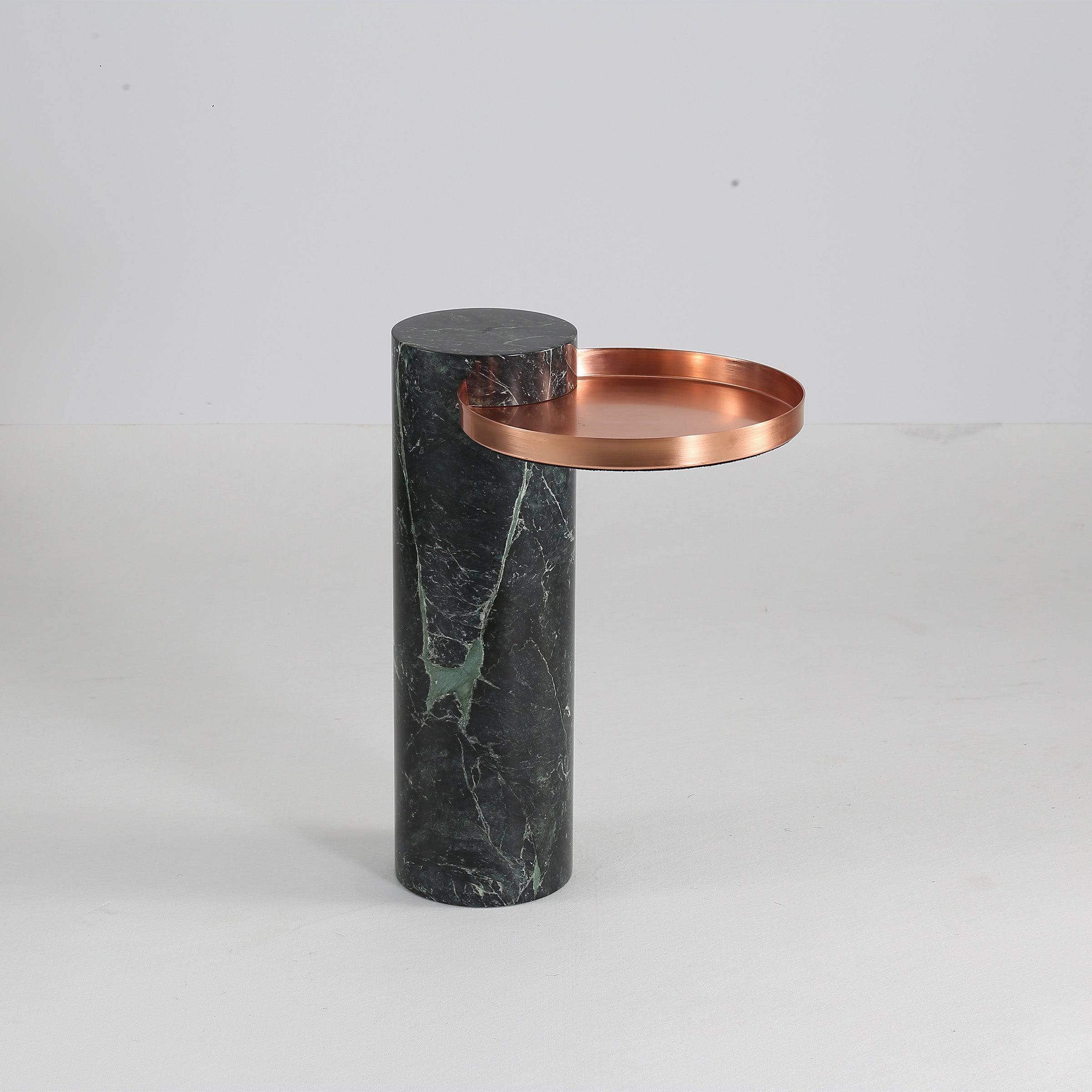 Display Item - Solid Marble Side Table St8699-32 Nakheel -  DISPLAY ITEM - ebarza Furniture UAE | Shop Modern Furniture in Abu Dhabi & Dubai - مفروشات ايبازرا في الامارات | تسوق اثاث عصري وديكورات مميزة في دبي وابوظبي
