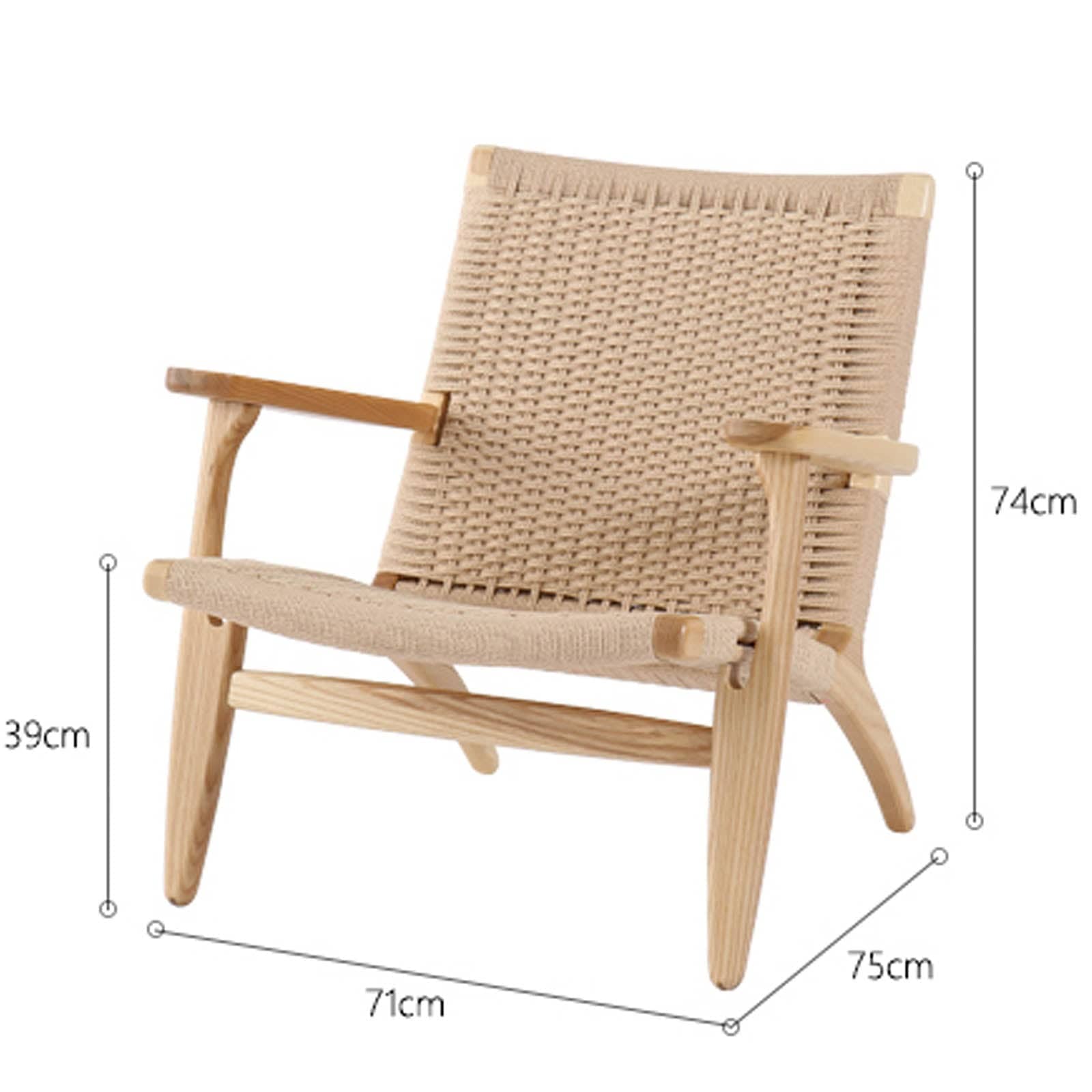 Solid Wood And Cord Lounge Chair Ws-086-N -  Lounge Chairs - ebarza Furniture UAE | Shop Modern Furniture in Abu Dhabi & Dubai - مفروشات ايبازرا في الامارات | تسوق اثاث عصري وديكورات مميزة في دبي وابوظبي