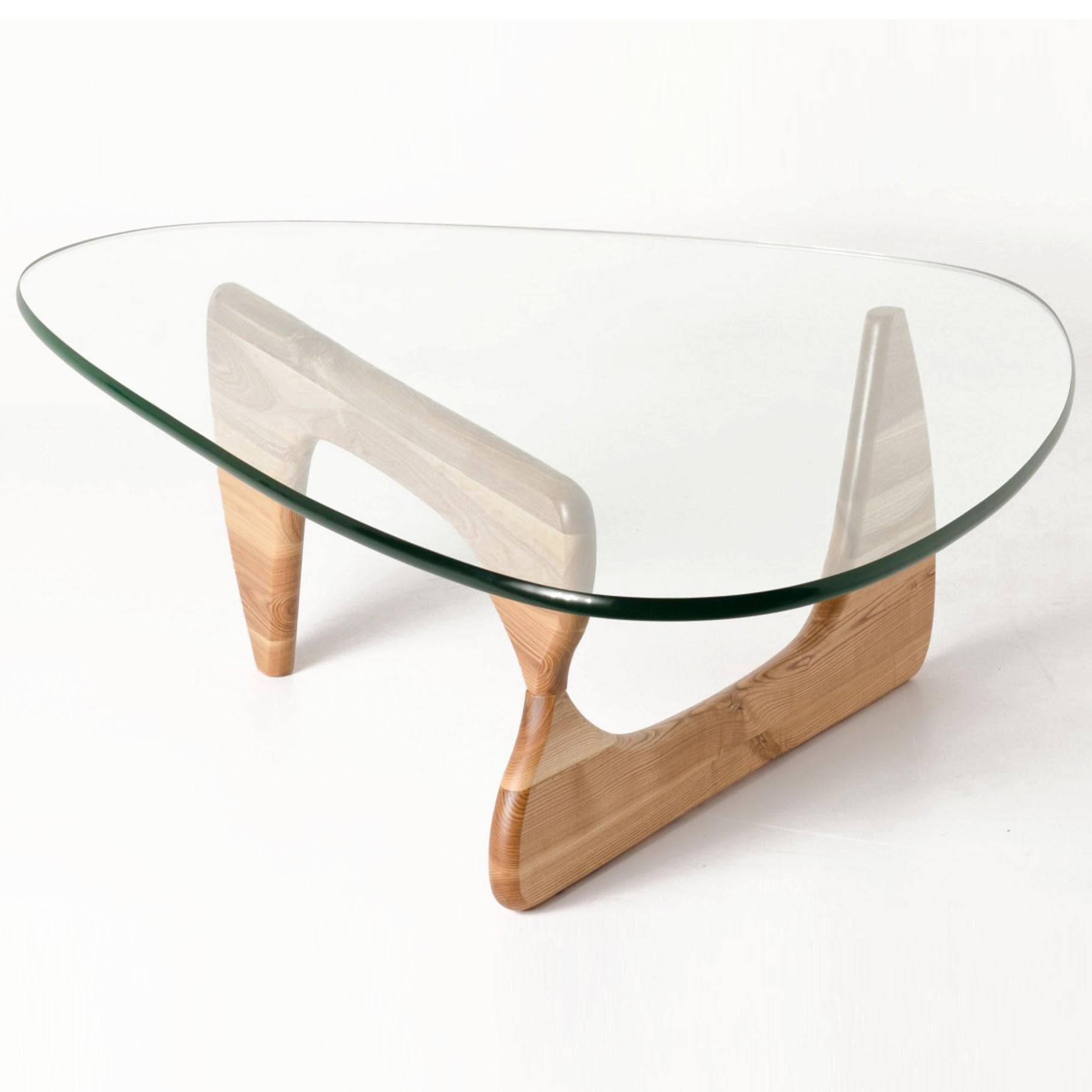 Noguchi Solid Wood Coffee Table With Glass Top Bp8083-N -  Coffee Tables - ebarza Furniture UAE | Shop Modern Furniture in Abu Dhabi & Dubai - مفروشات ايبازرا في الامارات | تسوق اثاث عصري وديكورات مميزة في دبي وابوظبي