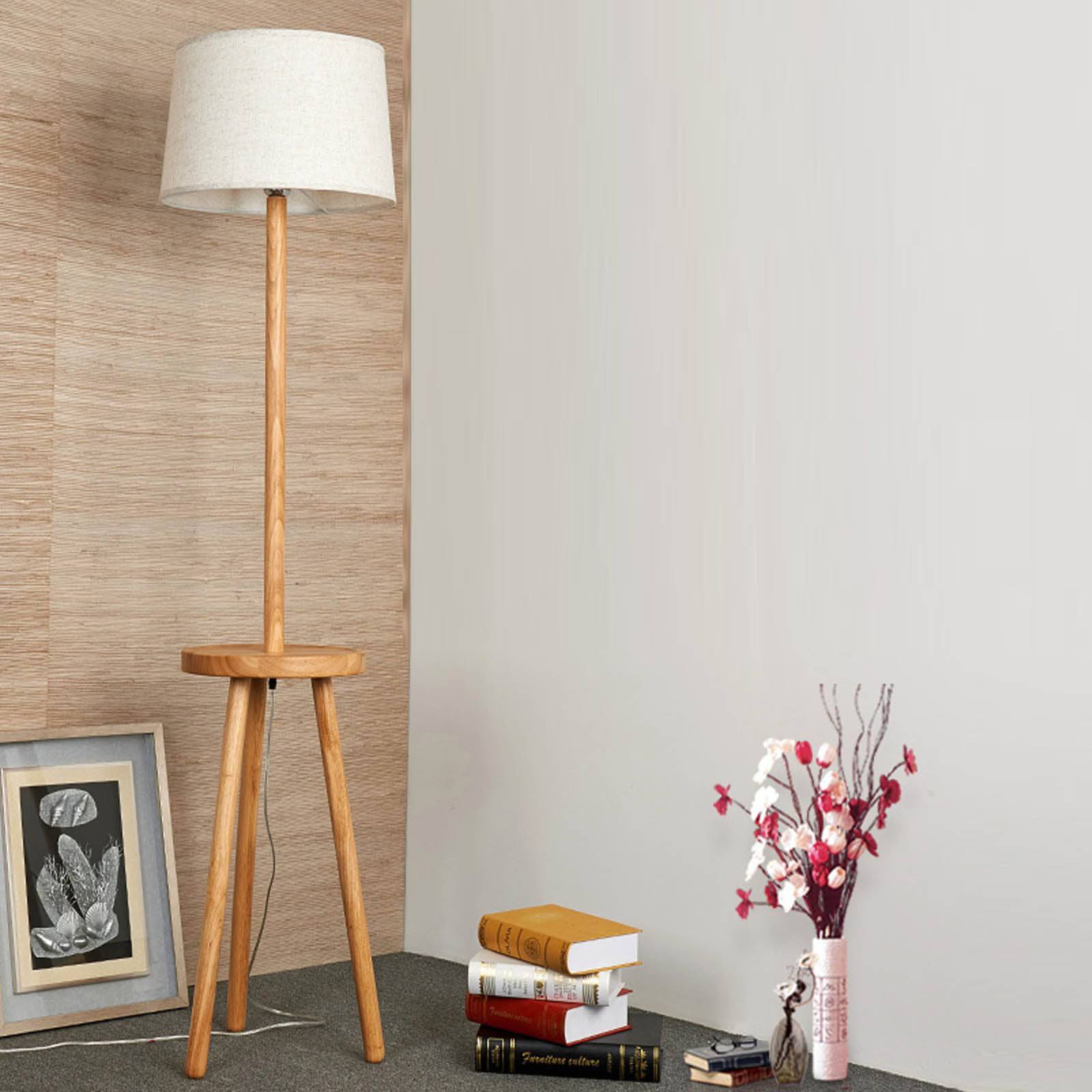 As Is - Solid Wood Floor Lamp Bpmt15-N -  DISPLAY ITEM - ebarza Furniture UAE | Shop Modern Furniture in Abu Dhabi & Dubai - مفروشات ايبازرا في الامارات | تسوق اثاث عصري وديكورات مميزة في دبي وابوظبي