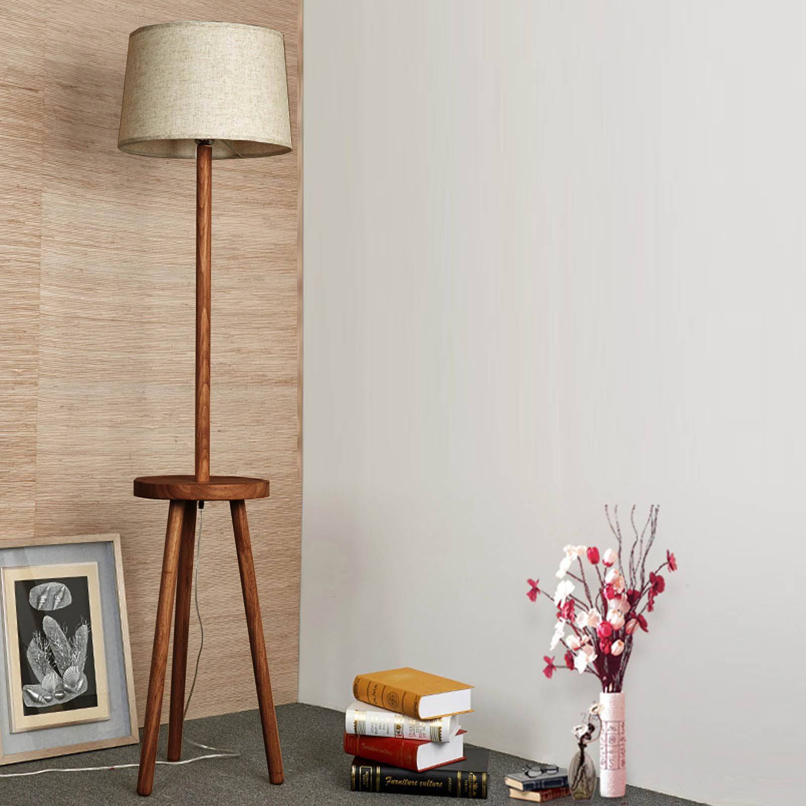 Solid Wood Floor Lamp Bpmt15-W -  Floor Lamps - ebarza Furniture UAE | Shop Modern Furniture in Abu Dhabi & Dubai - مفروشات ايبازرا في الامارات | تسوق اثاث عصري وديكورات مميزة في دبي وابوظبي