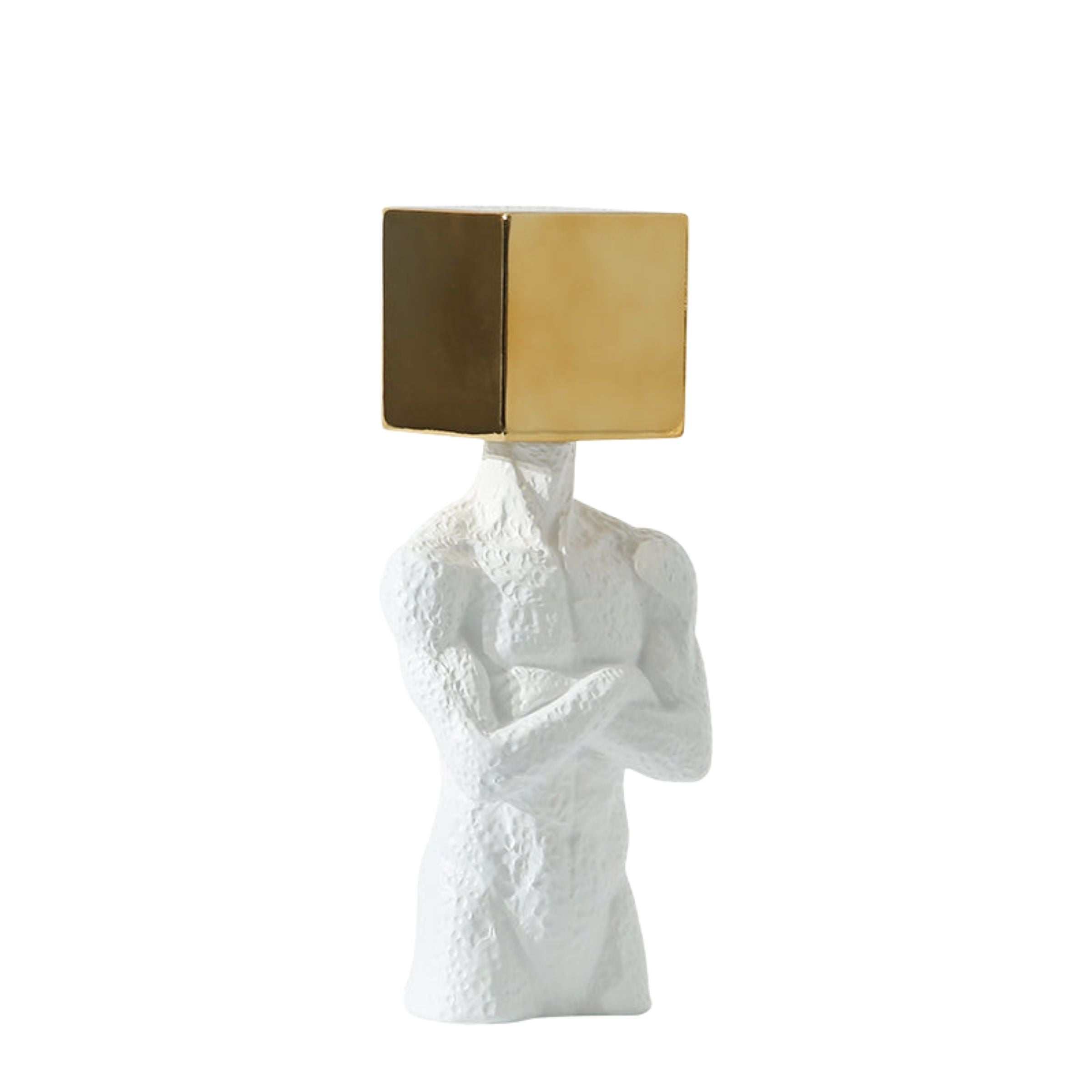 Square Man Gold A Fc-Sz2193A -  Home Decor Figurines - ebarza Furniture UAE | Shop Modern Furniture in Abu Dhabi & Dubai - مفروشات ايبازرا في الامارات | تسوق اثاث عصري وديكورات مميزة في دبي وابوظبي