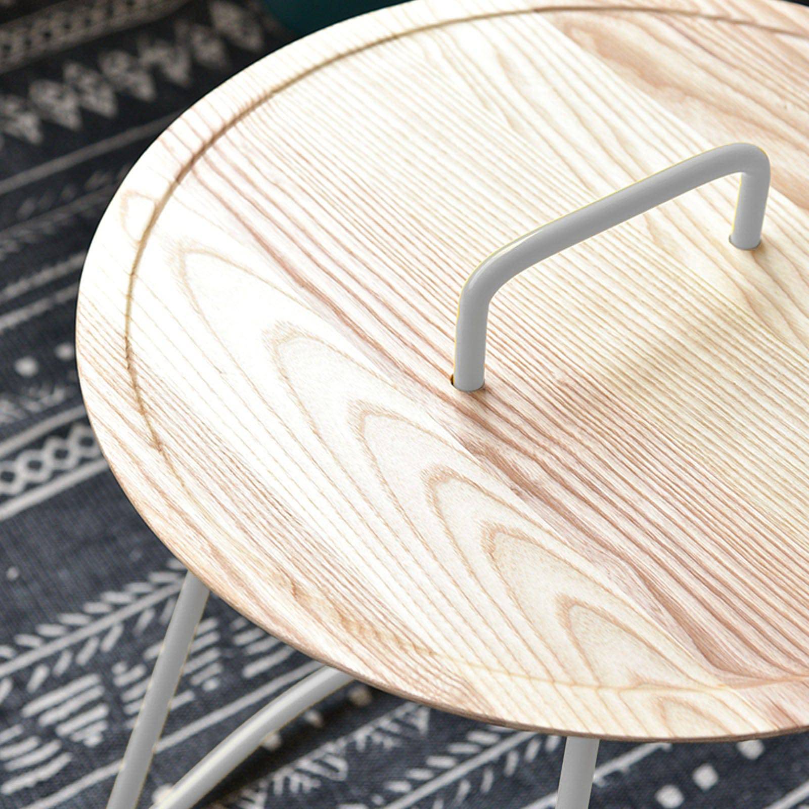 Steel & Solid Wood  Side Table   Gt-230C -  Side Tables - ebarza Furniture UAE | Shop Modern Furniture in Abu Dhabi & Dubai - مفروشات ايبازرا في الامارات | تسوق اثاث عصري وديكورات مميزة في دبي وابوظبي