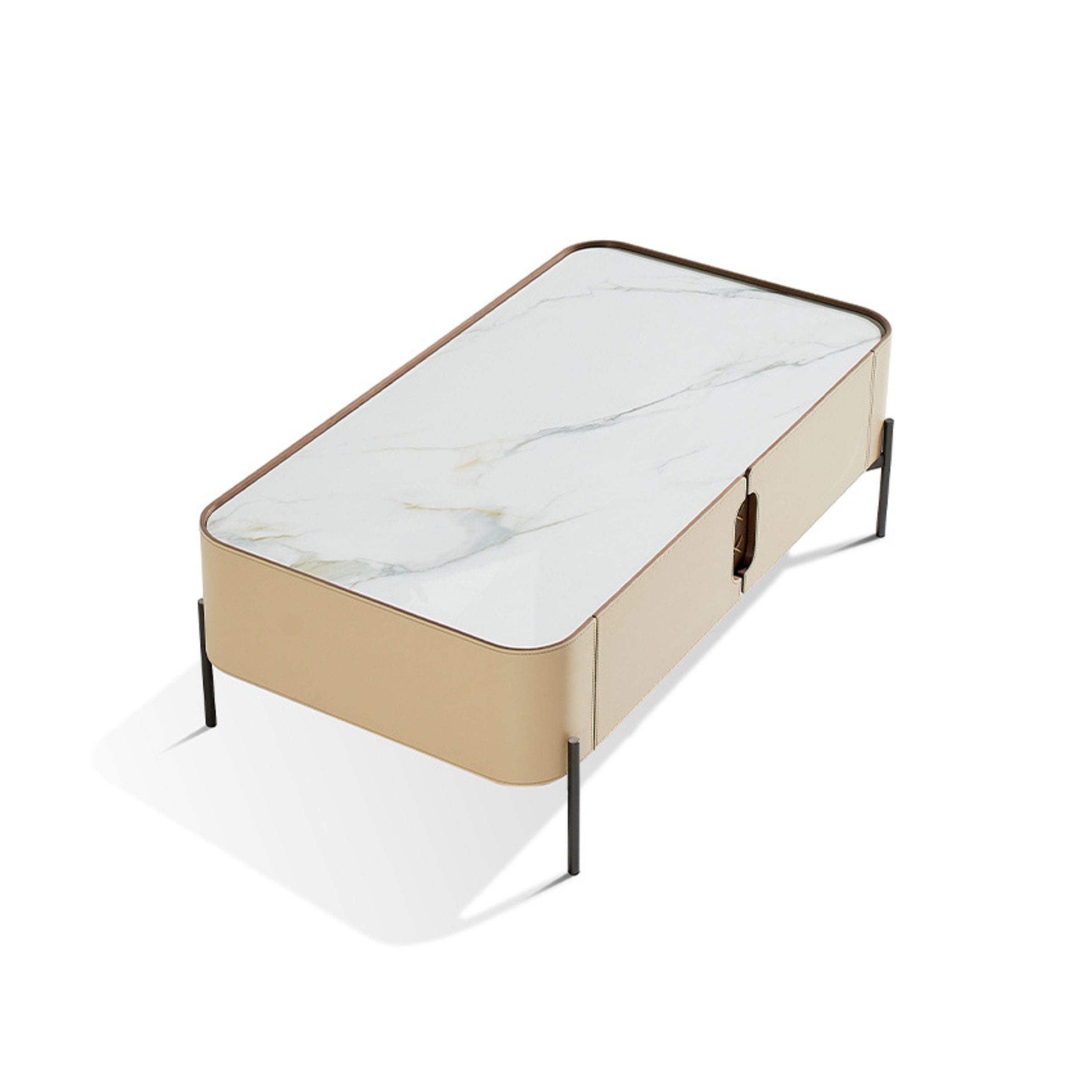 Stitch Saddle Leather Cabinet / Besdside table MLL-D41 -  Cabinets - ebarza Furniture UAE | Shop Modern Furniture in Abu Dhabi & Dubai - مفروشات ايبازرا في الامارات | تسوق اثاث عصري وديكورات مميزة في دبي وابوظبي