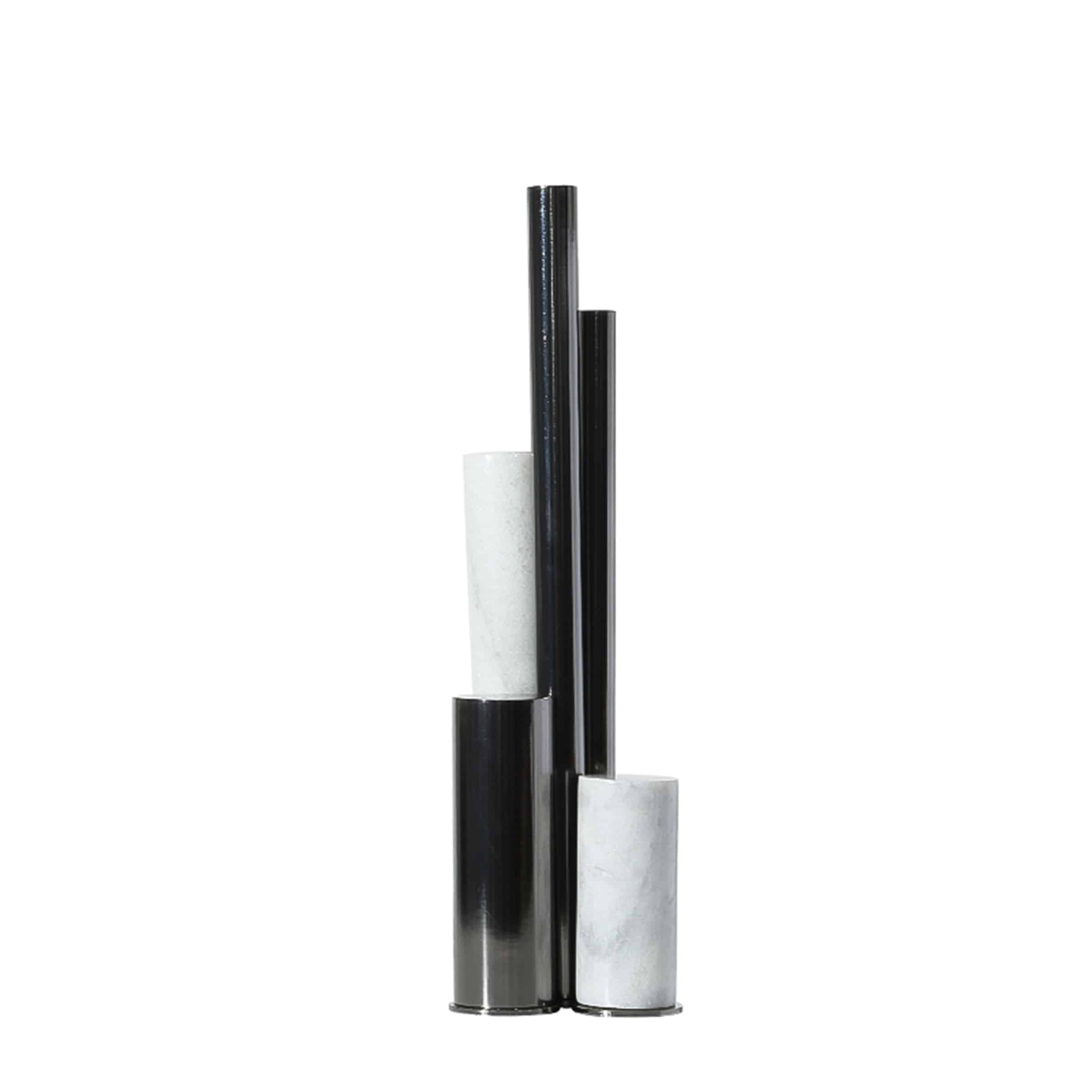Stone Metal Vase-Black  Fc-W2124B -  Vases - ebarza Furniture UAE | Shop Modern Furniture in Abu Dhabi & Dubai - مفروشات ايبازرا في الامارات | تسوق اثاث عصري وديكورات مميزة في دبي وابوظبي