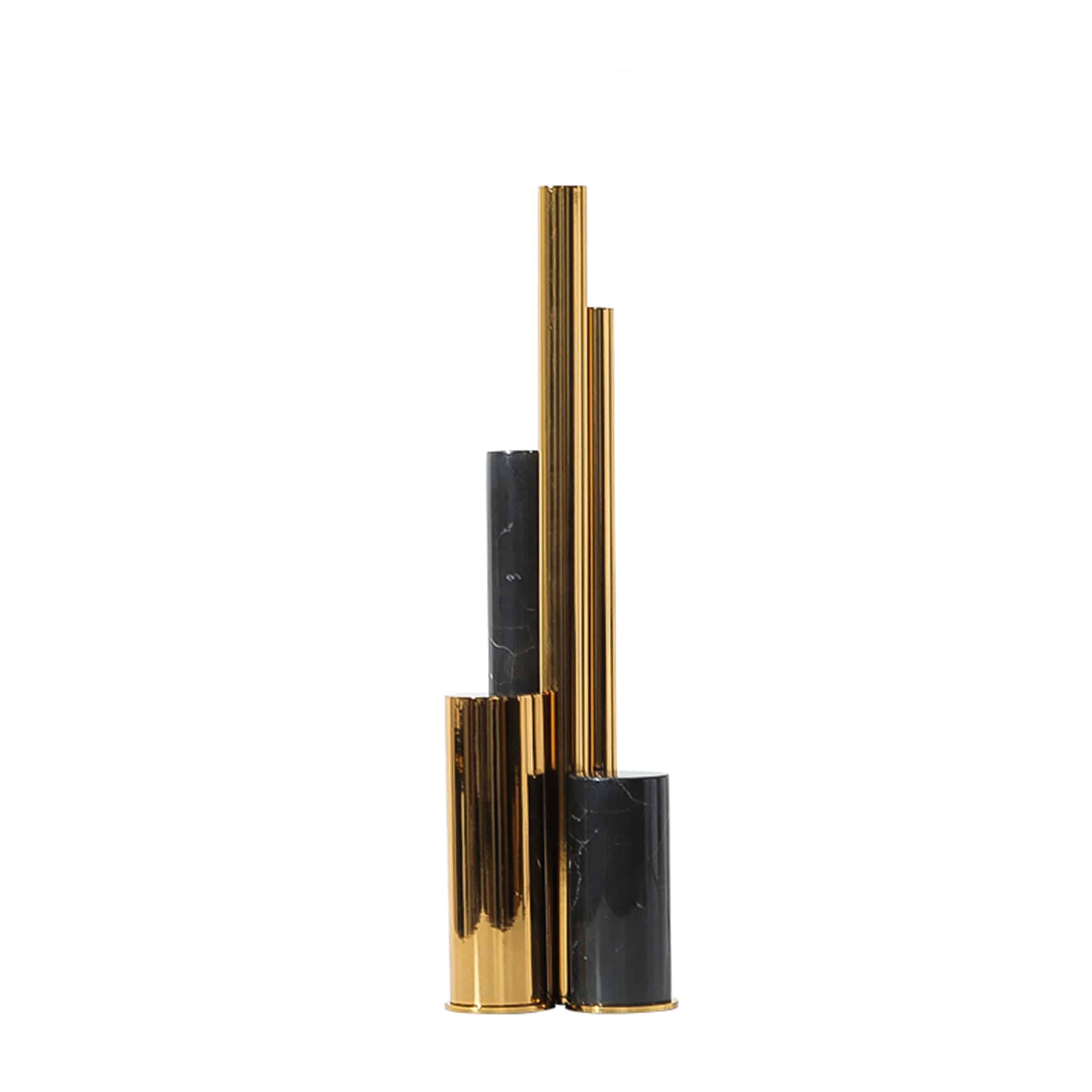 Stone Metal Vase -Golden  Fc-W2124A -  Vases - ebarza Furniture UAE | Shop Modern Furniture in Abu Dhabi & Dubai - مفروشات ايبازرا في الامارات | تسوق اثاث عصري وديكورات مميزة في دبي وابوظبي