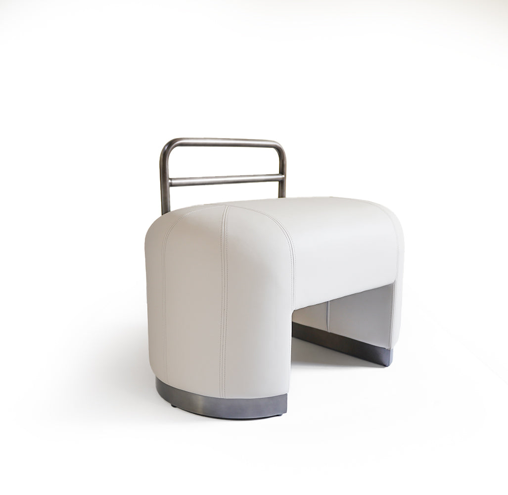 Stool with Low Backrest Black ER-323 -  Poufs - ebarza Furniture UAE | Shop Modern Furniture in Abu Dhabi & Dubai - مفروشات ايبازرا في الامارات | تسوق اثاث عصري وديكورات مميزة في دبي وابوظبي