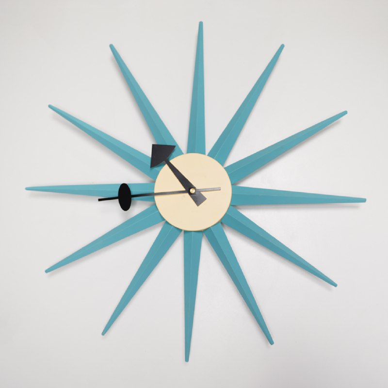 Sun Flower Wall Clock Cw08-Blue -  Clocks - ebarza Furniture UAE | Shop Modern Furniture in Abu Dhabi & Dubai - مفروشات ايبازرا في الامارات | تسوق اثاث عصري وديكورات مميزة في دبي وابوظبي