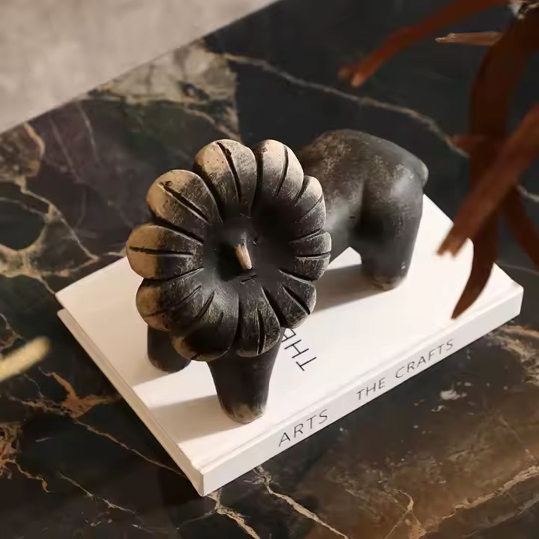 Sun Lion Cement Ornament FF-N25001 -  Home Decor Figurines - ebarza Furniture UAE | Shop Modern Furniture in Abu Dhabi & Dubai - مفروشات ايبازرا في الامارات | تسوق اثاث عصري وديكورات مميزة في دبي وابوظبي