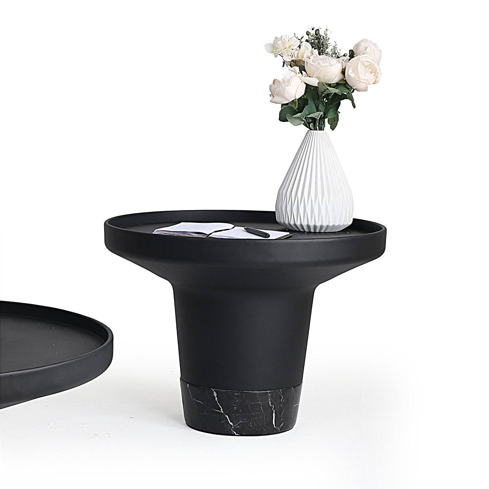 Tampere Marble Side Table Ct8682-60 -  Side Tables - ebarza Furniture UAE | Shop Modern Furniture in Abu Dhabi & Dubai - مفروشات ايبازرا في الامارات | تسوق اثاث عصري وديكورات مميزة في دبي وابوظبي