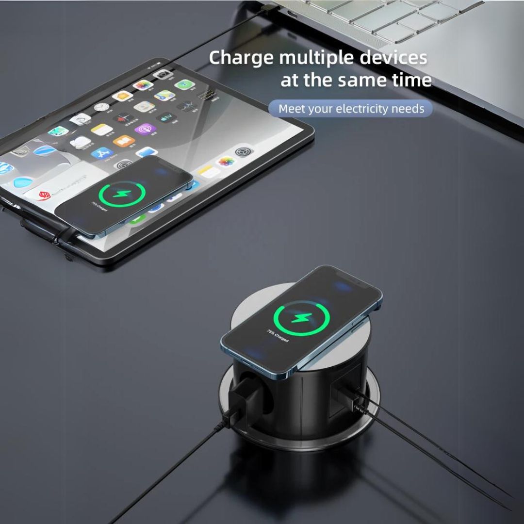 Tempered Glass Pop Up Socket JXB-015A -  Smart Sockets - ebarza Furniture UAE | Shop Modern Furniture in Abu Dhabi & Dubai - مفروشات ايبازرا في الامارات | تسوق اثاث عصري وديكورات مميزة في دبي وابوظبي