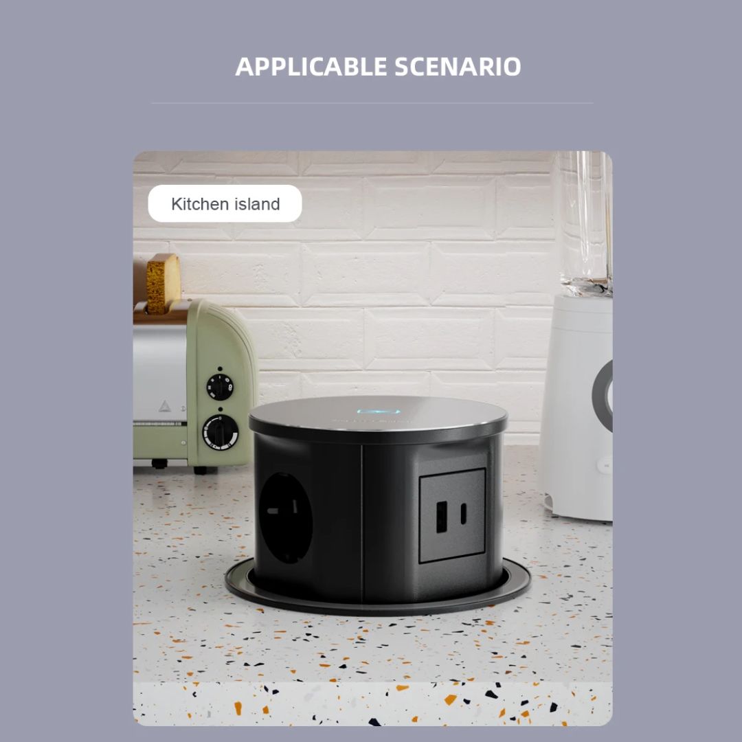 Tempered Glass Pop Up Socket JXB-015B -  Smart Sockets - ebarza Furniture UAE | Shop Modern Furniture in Abu Dhabi & Dubai - مفروشات ايبازرا في الامارات | تسوق اثاث عصري وديكورات مميزة في دبي وابوظبي