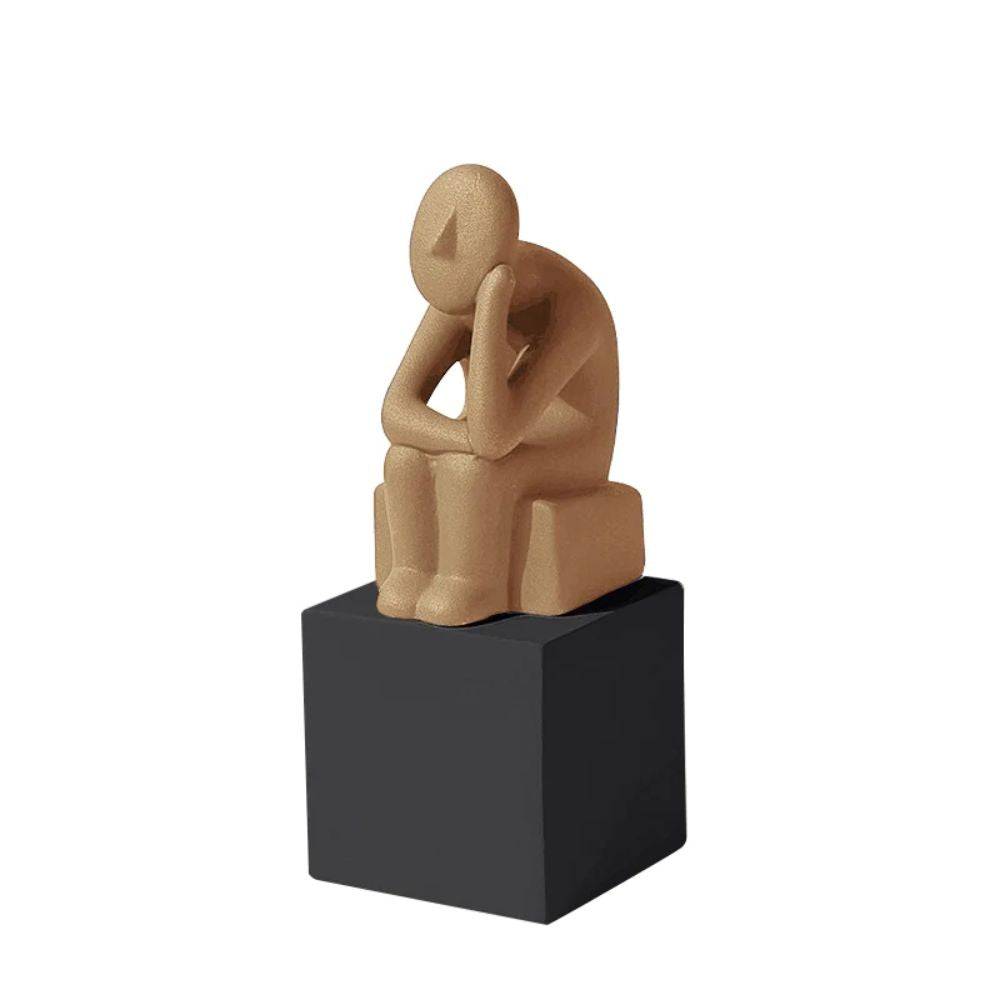 Thinking Man - Yellow  Fd-D22015 -  Home Decor Figurines - ebarza Furniture UAE | Shop Modern Furniture in Abu Dhabi & Dubai - مفروشات ايبازرا في الامارات | تسوق اثاث عصري وديكورات مميزة في دبي وابوظبي