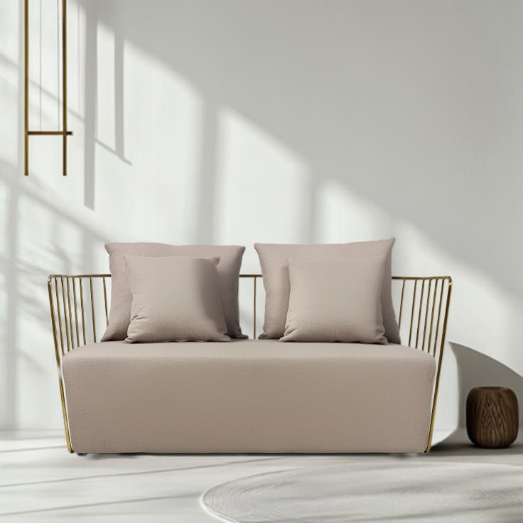 Torino Stainless Steel 2 Seater Sofa Tra002G Bp8802-G -  Sofas - ebarza Furniture UAE | Shop Modern Furniture in Abu Dhabi & Dubai - مفروشات ايبازرا في الامارات | تسوق اثاث عصري وديكورات مميزة في دبي وابوظبي