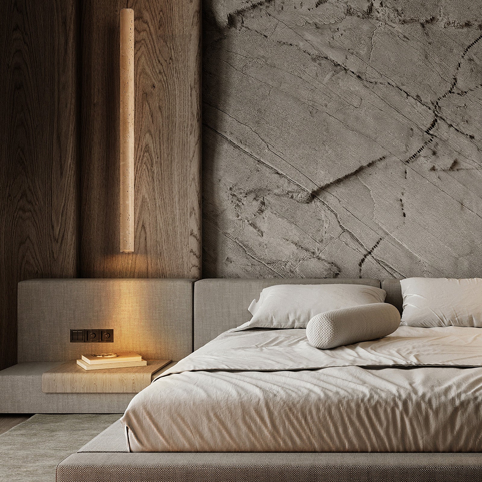 Beige Natural Travertine Marble Pendant Lamp 60313P100 -  Pendant Lamps - ebarza Furniture UAE | Shop Modern Furniture in Abu Dhabi & Dubai - مفروشات ايبازرا في الامارات | تسوق اثاث عصري وديكورات مميزة في دبي وابوظبي