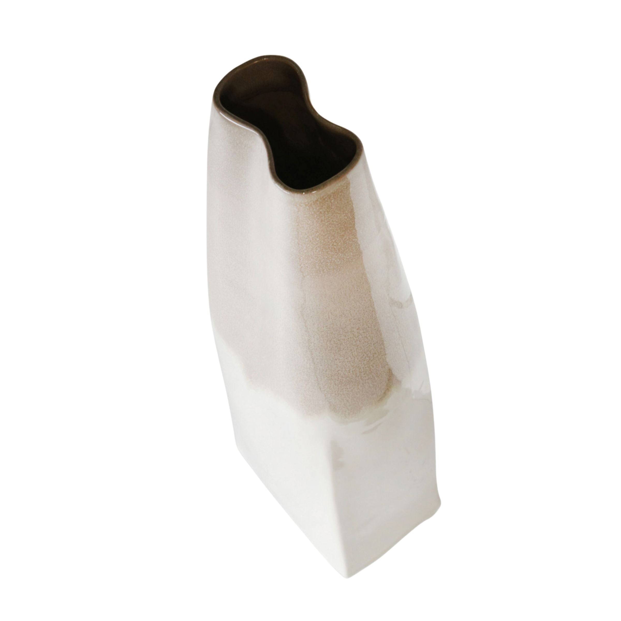 Two Tone Vase, Beige 15311-01 -  Vases - ebarza Furniture UAE | Shop Modern Furniture in Abu Dhabi & Dubai - مفروشات ايبازرا في الامارات | تسوق اثاث عصري وديكورات مميزة في دبي وابوظبي