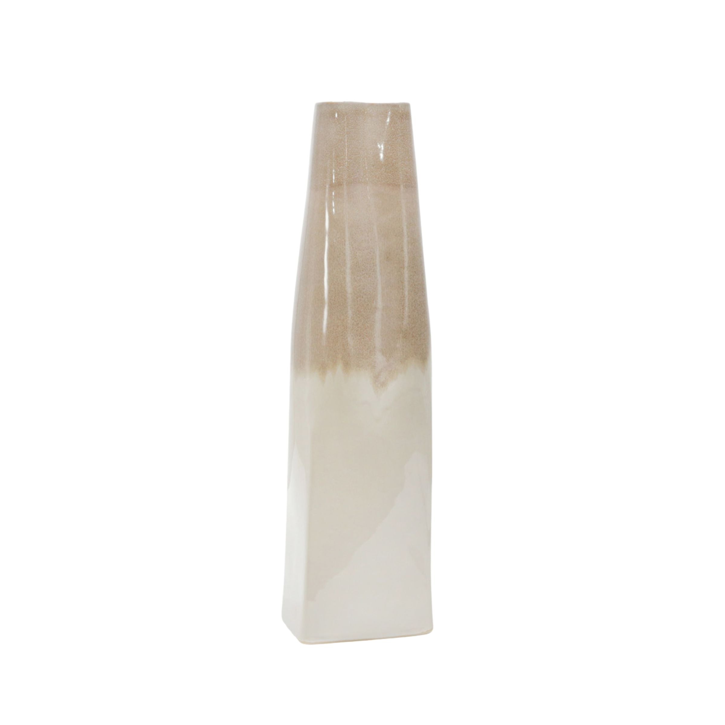 Two Tone Vase, Beige 15311-01 -  Vases - ebarza Furniture UAE | Shop Modern Furniture in Abu Dhabi & Dubai - مفروشات ايبازرا في الامارات | تسوق اثاث عصري وديكورات مميزة في دبي وابوظبي