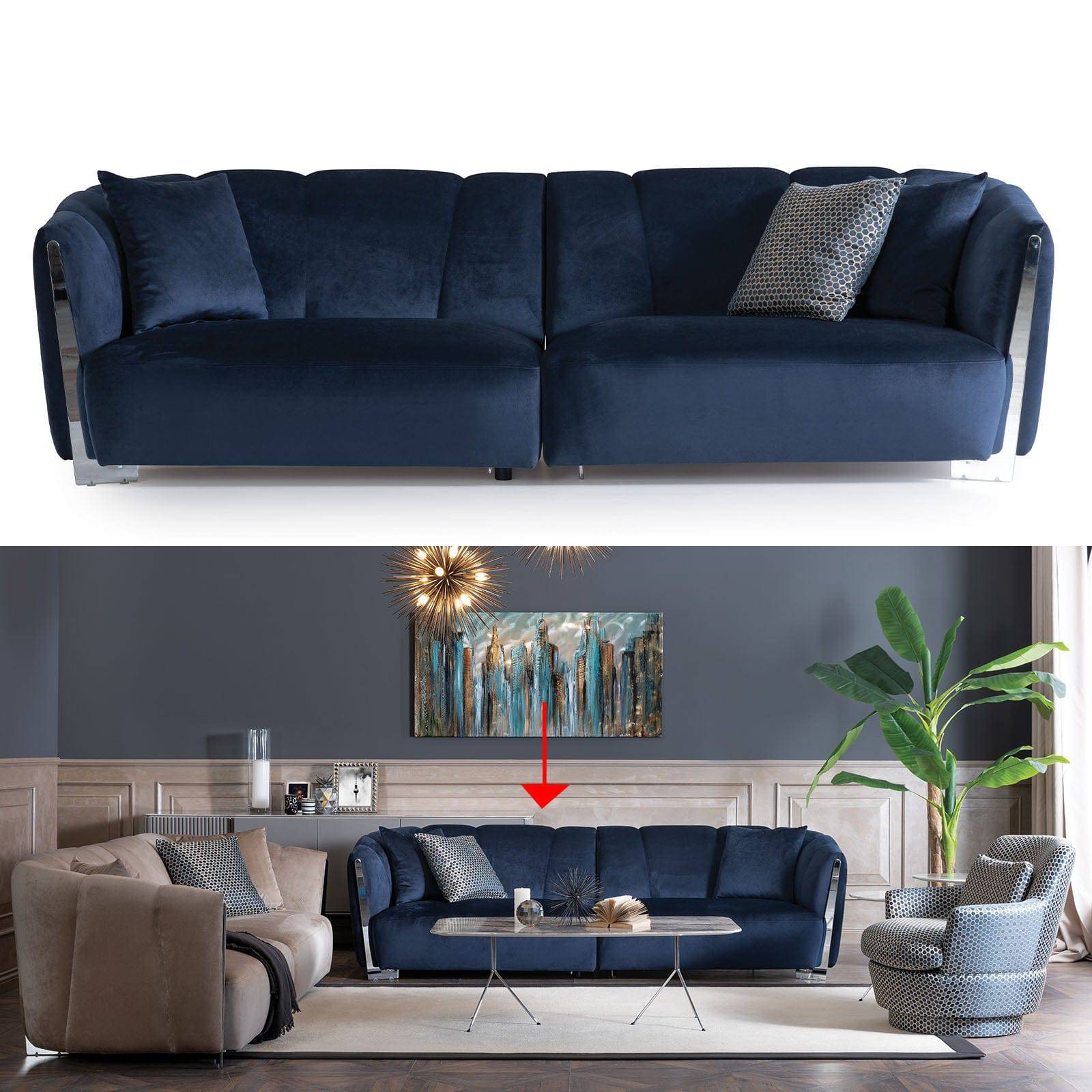 Ultra  3Seater Sofa Ultra-Blue -  Sofas - ebarza Furniture UAE | Shop Modern Furniture in Abu Dhabi & Dubai - مفروشات ايبازرا في الامارات | تسوق اثاث عصري وديكورات مميزة في دبي وابوظبي