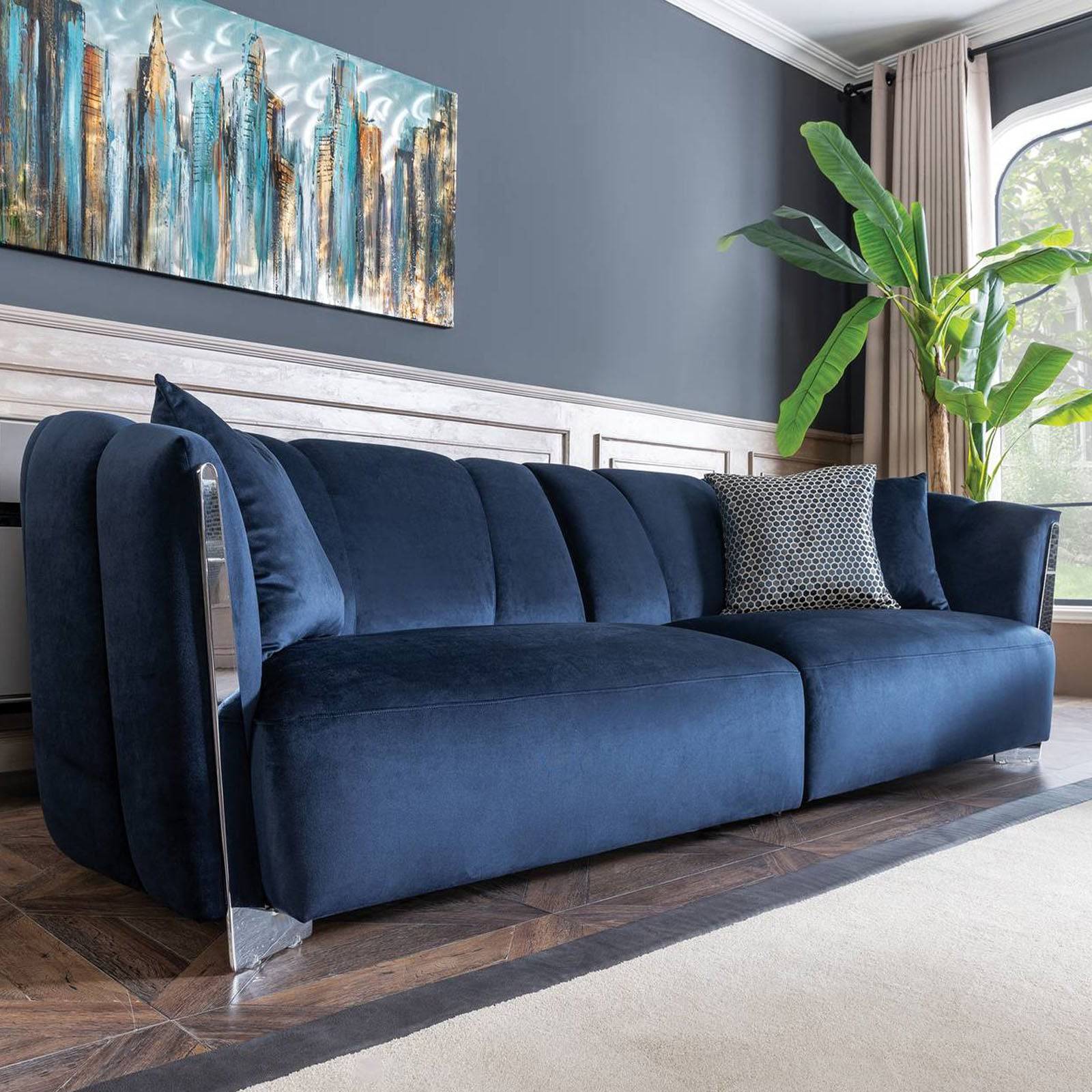 Ultra  3Seater Sofa Ultra-Blue -  Sofas - ebarza Furniture UAE | Shop Modern Furniture in Abu Dhabi & Dubai - مفروشات ايبازرا في الامارات | تسوق اثاث عصري وديكورات مميزة في دبي وابوظبي