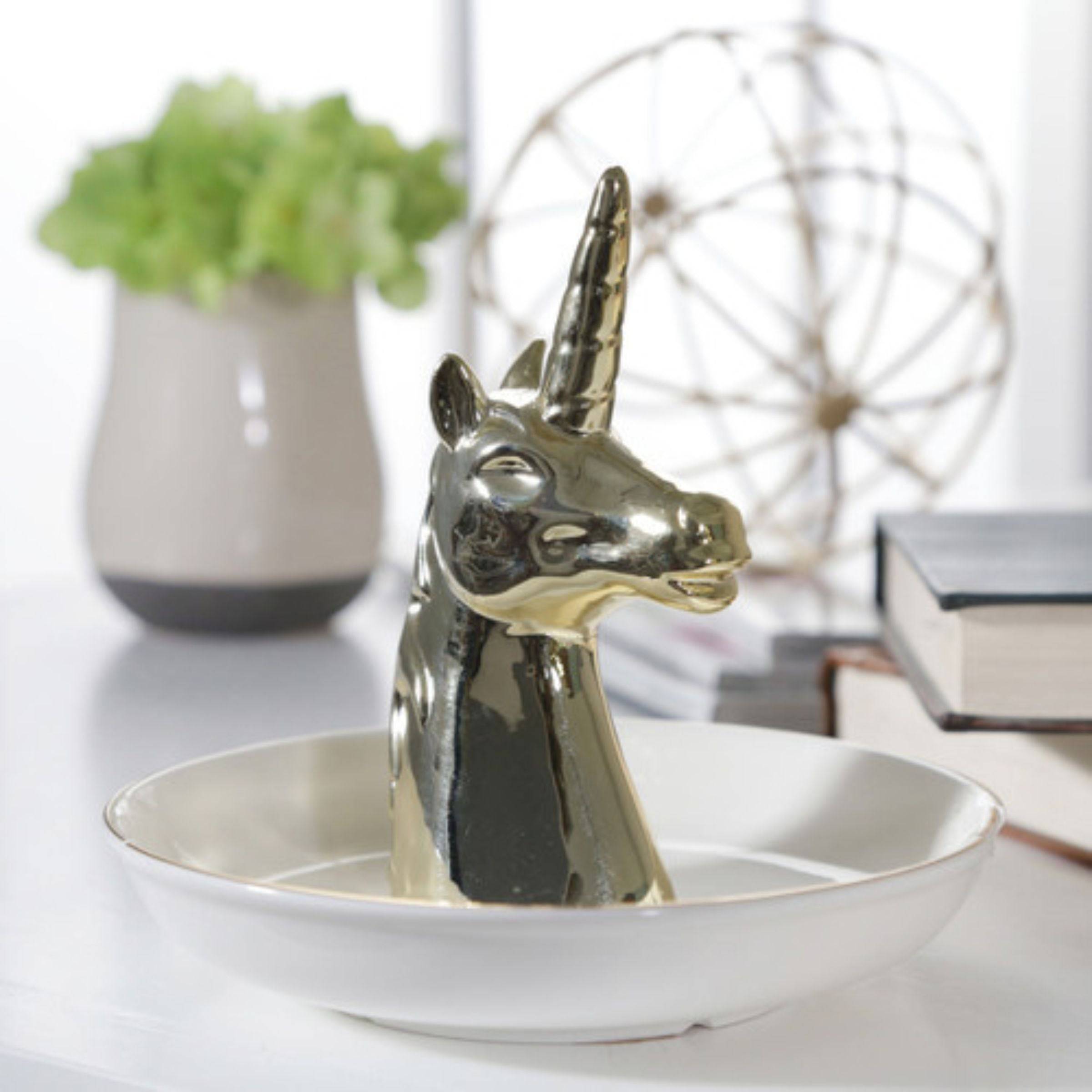 Unicorn Ring Holder - Ceramic 12747-17 -  Home Decor Figurines - ebarza Furniture UAE | Shop Modern Furniture in Abu Dhabi & Dubai - مفروشات ايبازرا في الامارات | تسوق اثاث عصري وديكورات مميزة في دبي وابوظبي