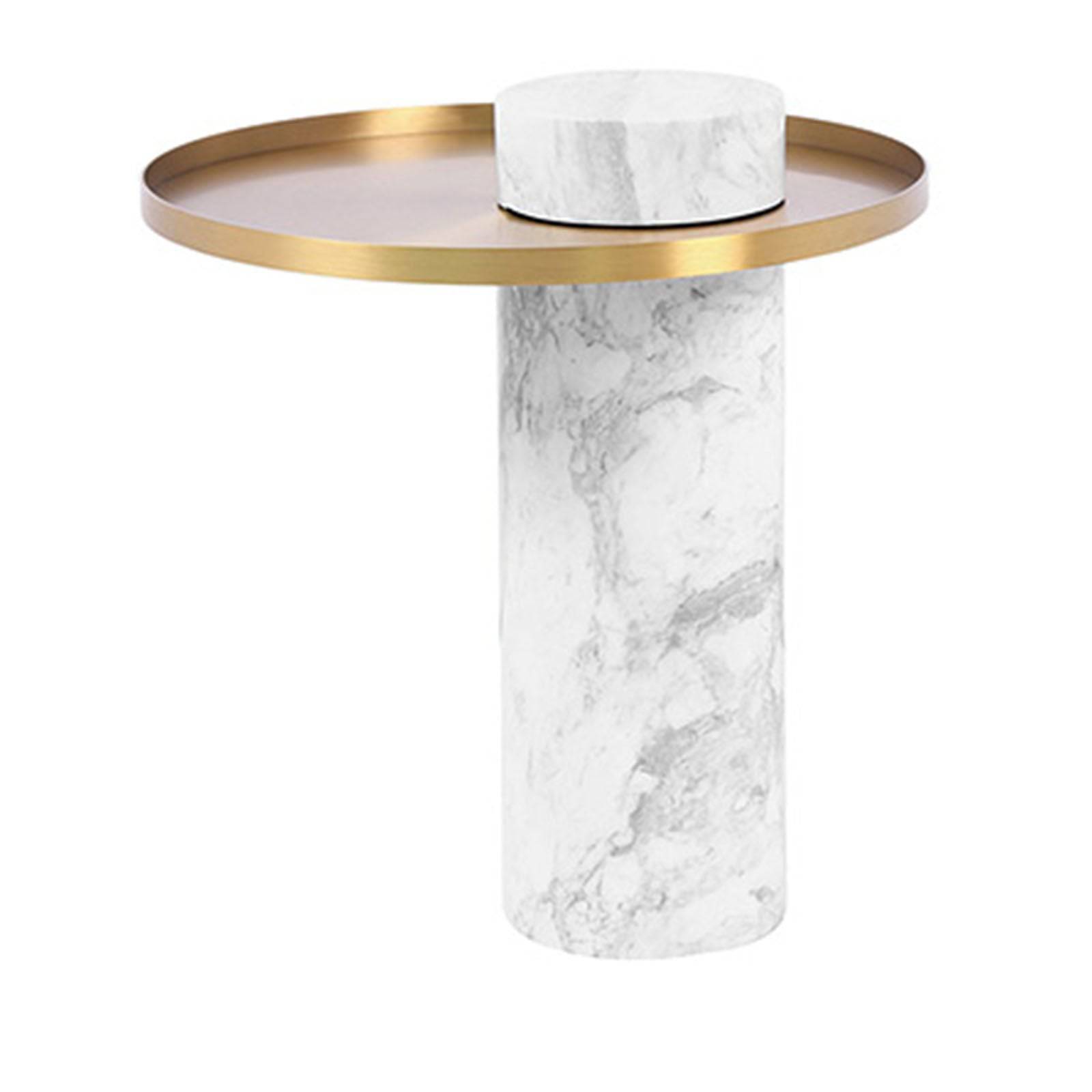 Display Item - Upsalla Solid Marble Side Table TG-260-Nakheel -  DISPLAY ITEM - ebarza Furniture UAE | Shop Modern Furniture in Abu Dhabi & Dubai - مفروشات ايبازرا في الامارات | تسوق اثاث عصري وديكورات مميزة في دبي وابوظبي