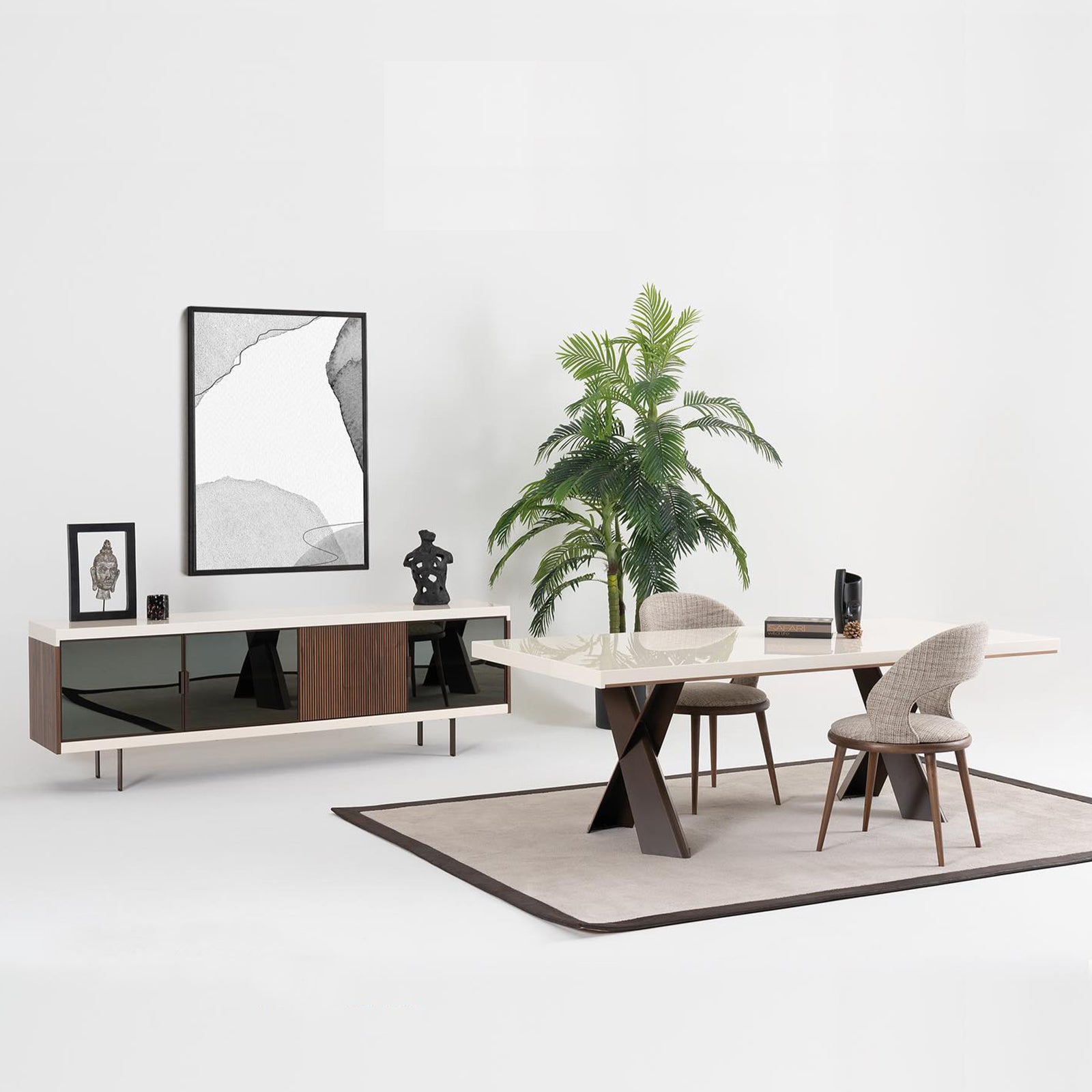 Display Item - Valentina Dining Table Valent-Table-YAS -  DISPLAY ITEM - ebarza Furniture UAE | Shop Modern Furniture in Abu Dhabi & Dubai - مفروشات ايبازرا في الامارات | تسوق اثاث عصري وديكورات مميزة في دبي وابوظبي
