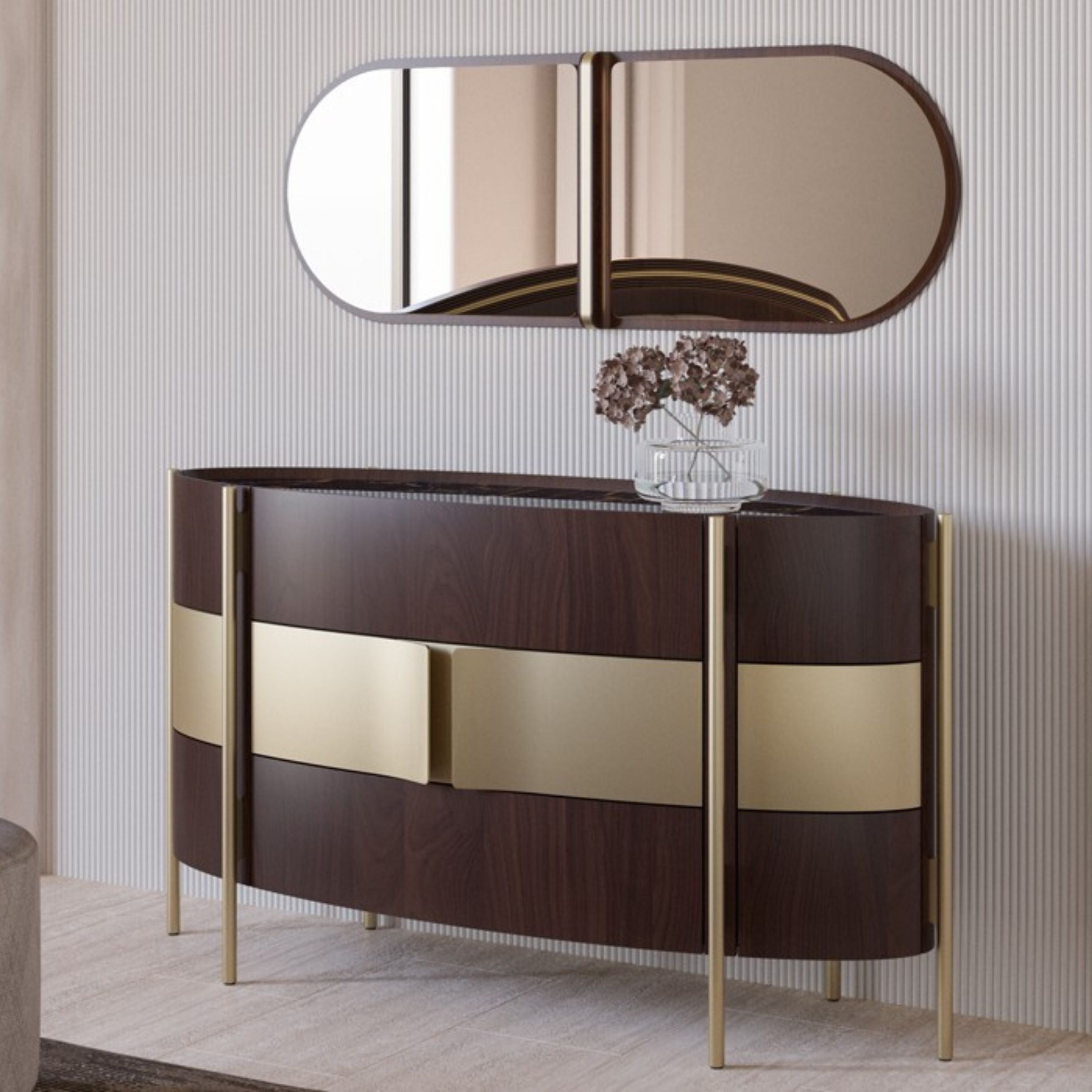 Display Item - VEGA CHEST OF DRAWERS Dresser 158cm SIFVEG001/ Gold Walnut-YAS -  DISPLAY ITEM - ebarza Furniture UAE | Shop Modern Furniture in Abu Dhabi & Dubai - مفروشات ايبازرا في الامارات | تسوق اثاث عصري وديكورات مميزة في دبي وابوظبي