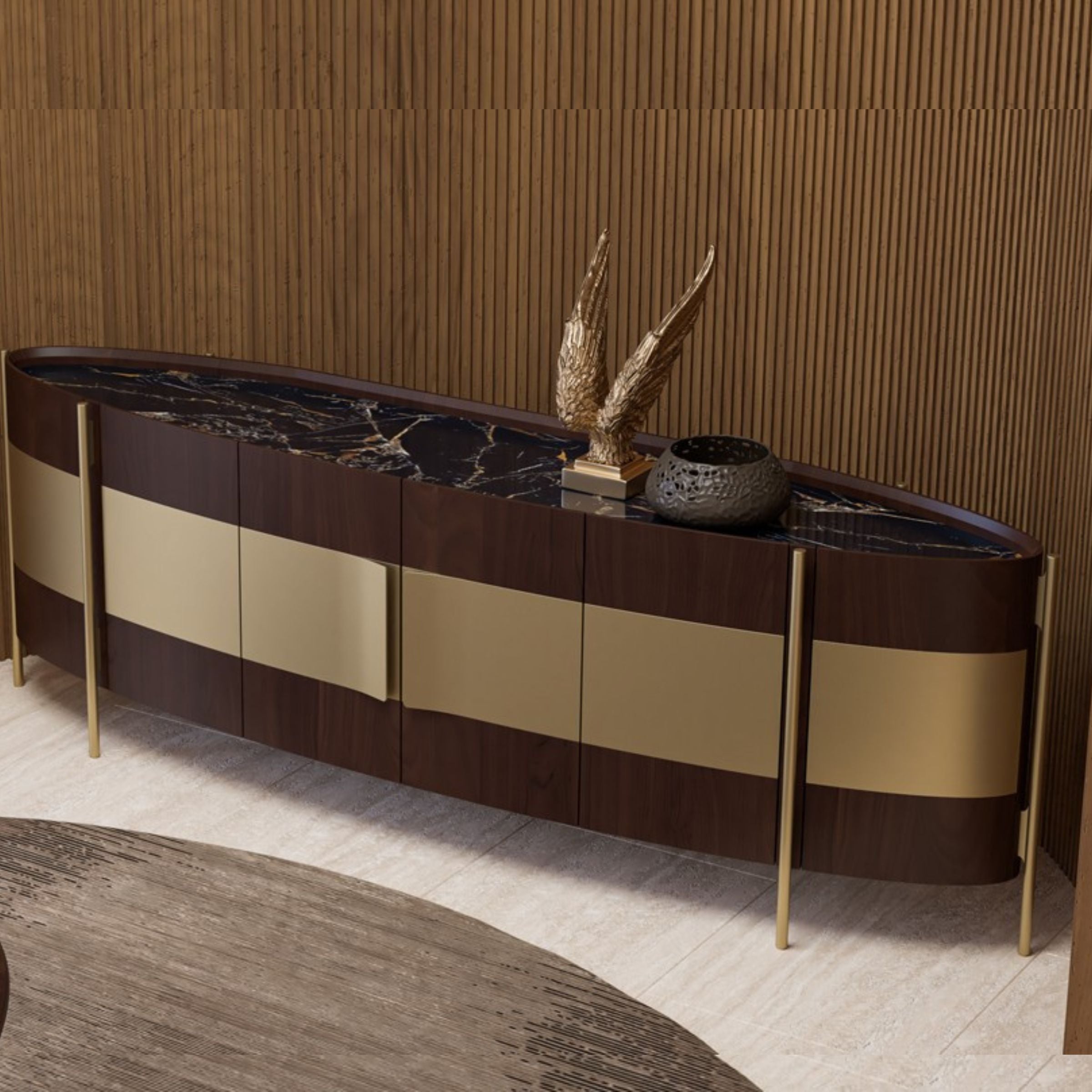 Vega Sideboard 268cm KONVEG001 -  Sideboards - ebarza Furniture UAE | Shop Modern Furniture in Abu Dhabi & Dubai - مفروشات ايبازرا في الامارات | تسوق اثاث عصري وديكورات مميزة في دبي وابوظبي