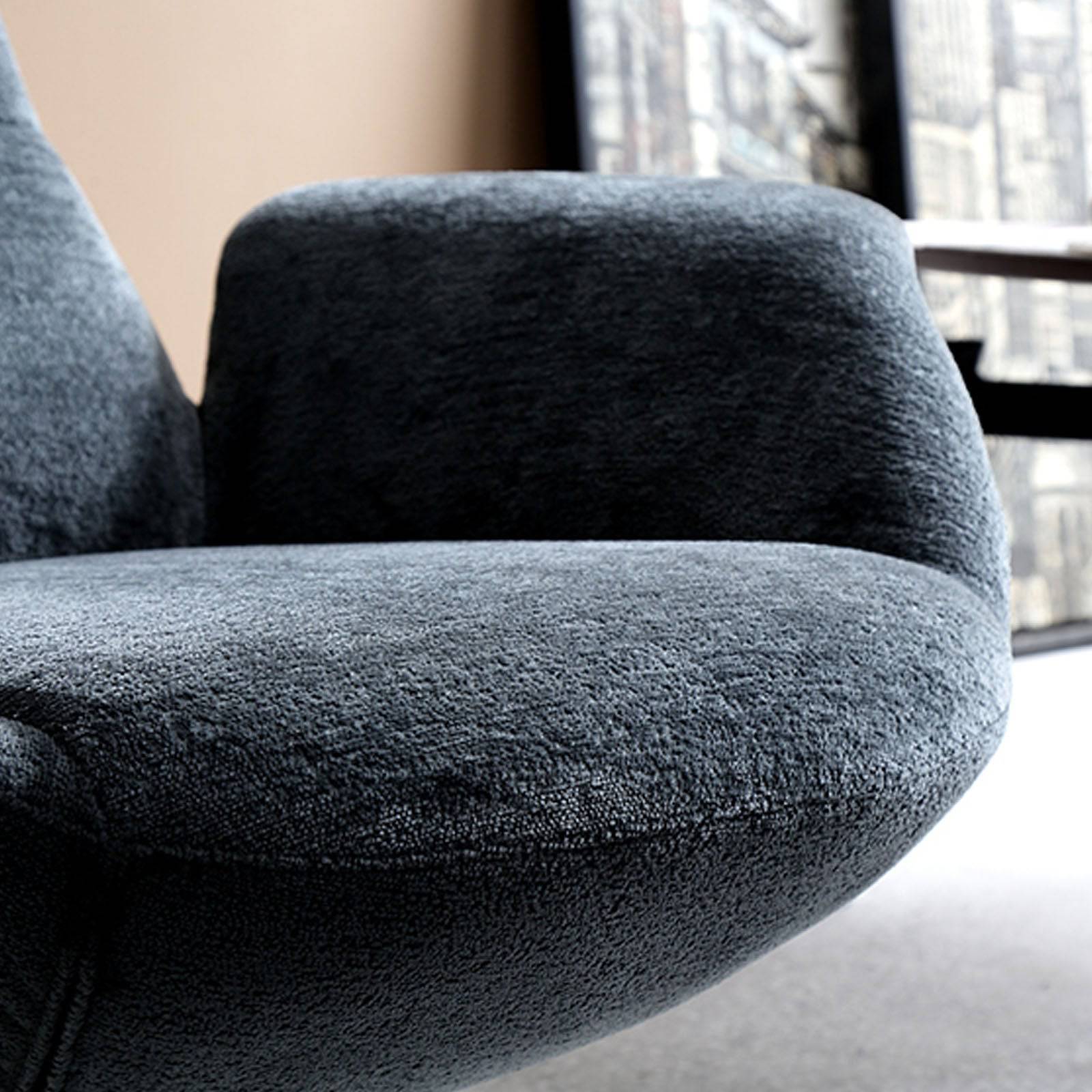 Venezia Swivel Lounge Chair LC015-Grey -  Lounge Chairs - ebarza Furniture UAE | Shop Modern Furniture in Abu Dhabi & Dubai - مفروشات ايبازرا في الامارات | تسوق اثاث عصري وديكورات مميزة في دبي وابوظبي