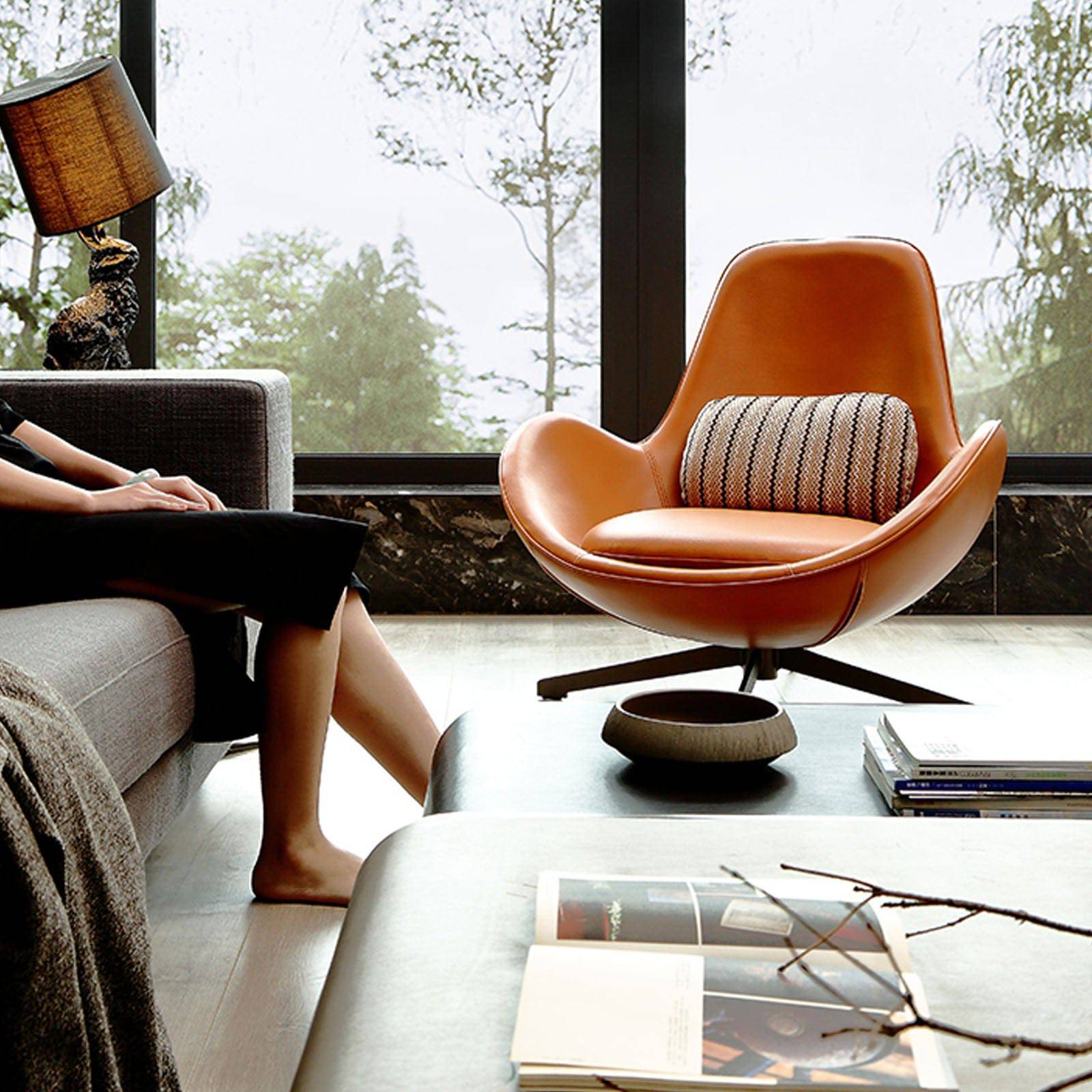 AS IS - Vigo Swivel Lounge Chair Lc017 -  DISPLAY ITEM - ebarza Furniture UAE | Shop Modern Furniture in Abu Dhabi & Dubai - مفروشات ايبازرا في الامارات | تسوق اثاث عصري وديكورات مميزة في دبي وابوظبي