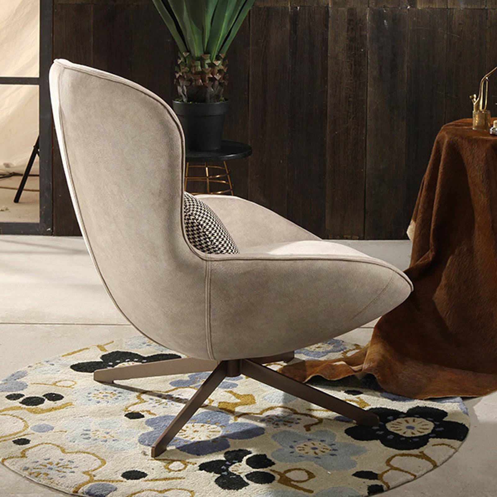 Vigo Swivel Lounge Chair LC019 -  Lounge Chairs - ebarza Furniture UAE | Shop Modern Furniture in Abu Dhabi & Dubai - مفروشات ايبازرا في الامارات | تسوق اثاث عصري وديكورات مميزة في دبي وابوظبي