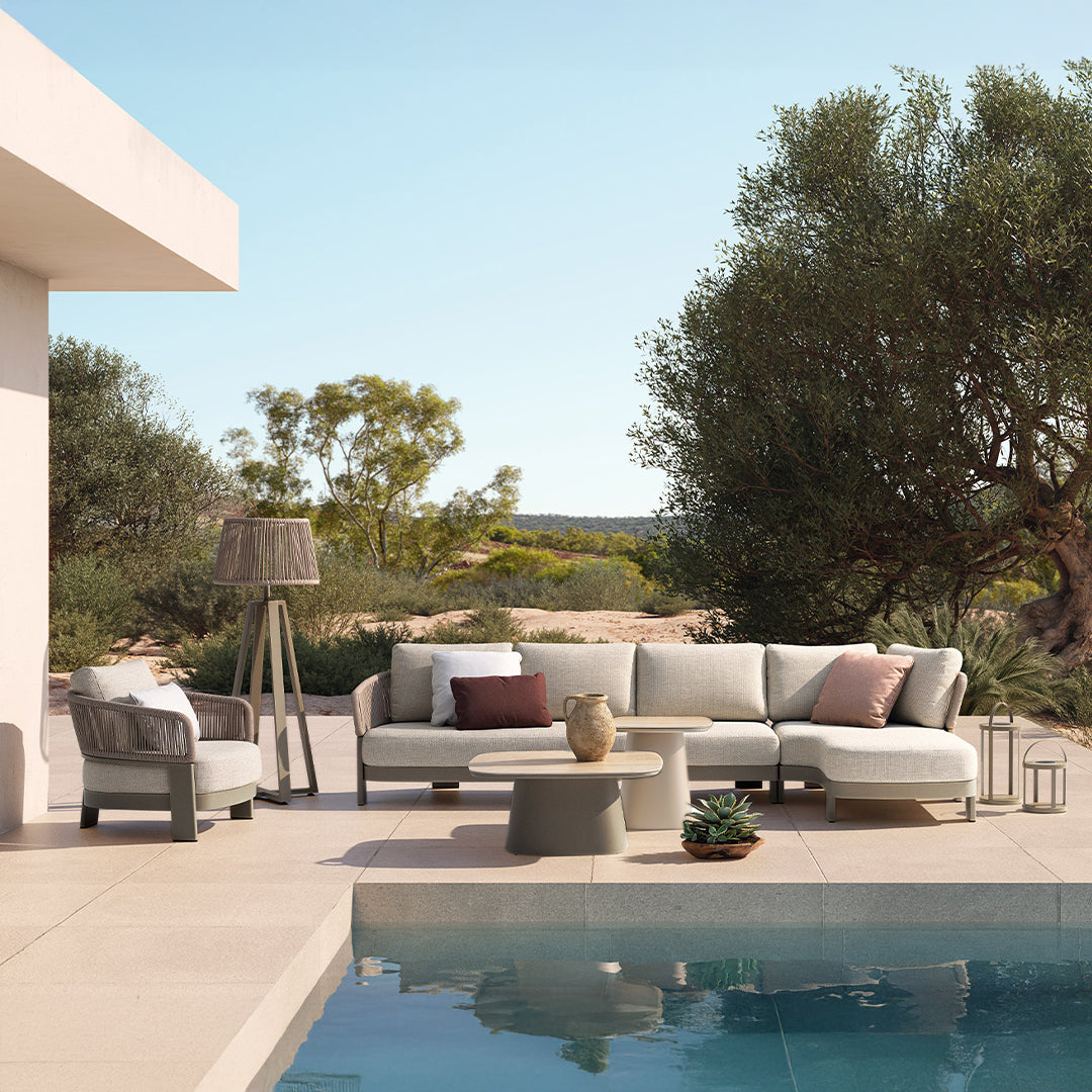 Pre-order 35 Days Delivery End Outdoor Side Table With Ceramic Top - AT5540H64CER -  Outdoor Tables - ebarza Furniture UAE | Shop Modern Furniture in Abu Dhabi & Dubai - مفروشات ايبازرا في الامارات | تسوق اثاث عصري وديكورات مميزة في دبي وابوظبي