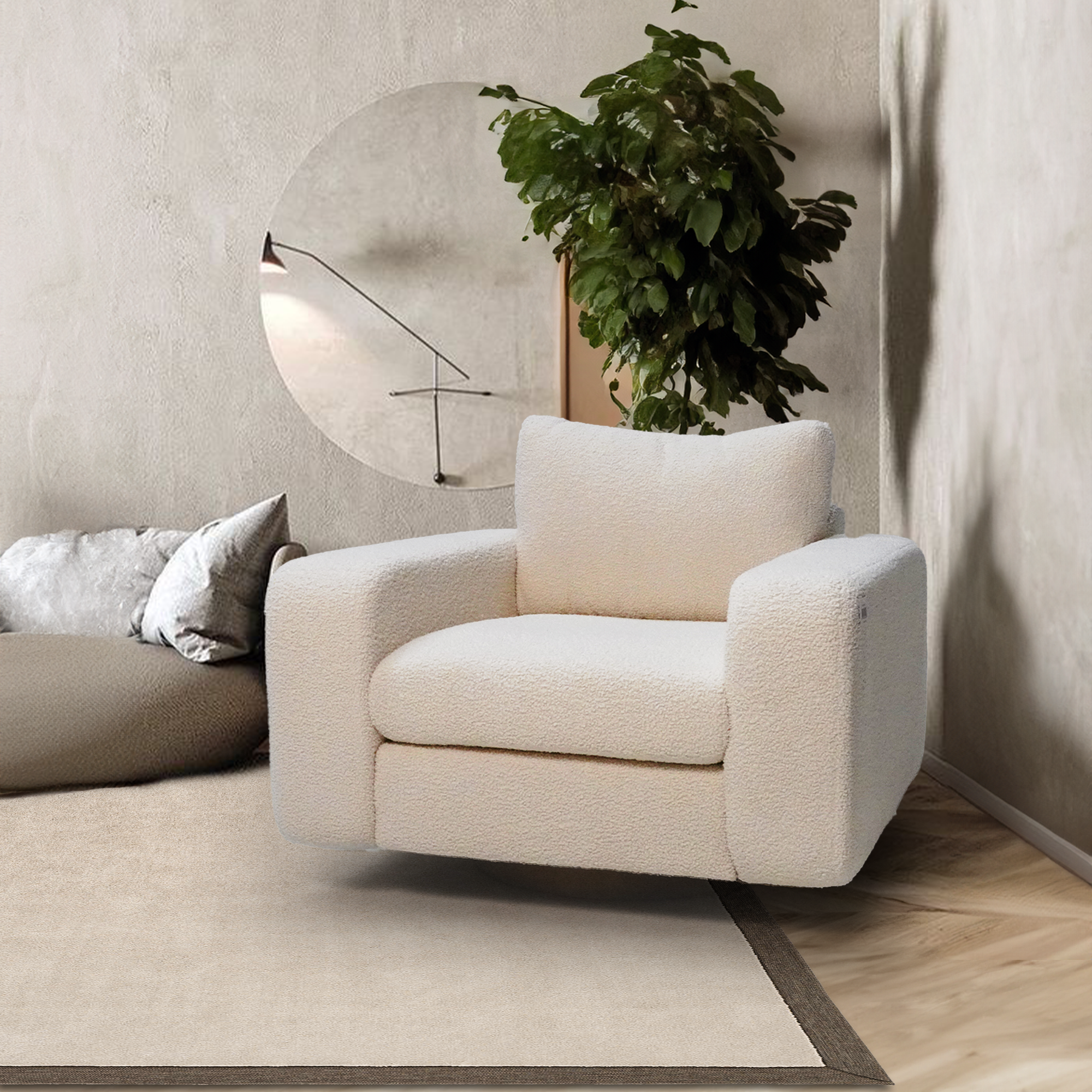 WD Lounge Chair -  Ivory 18077E -  Lounge Chairs - ebarza Furniture UAE | Shop Modern Furniture in Abu Dhabi & Dubai - مفروشات ايبازرا في الامارات | تسوق اثاث عصري وديكورات مميزة في دبي وابوظبي