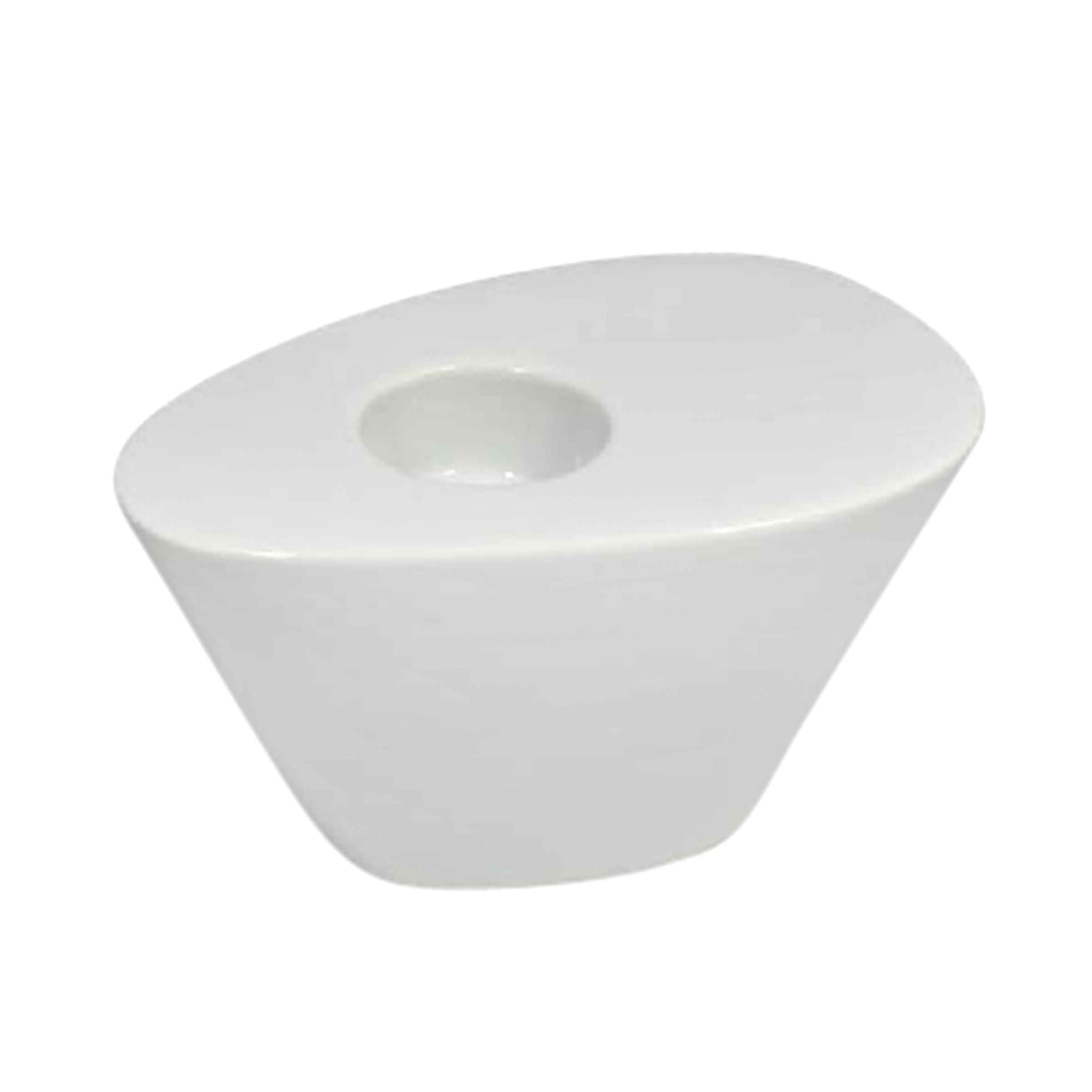 Wedge Candle Holder 11.43 Cm - White 13062-08 -  Candle Holders - ebarza Furniture UAE | Shop Modern Furniture in Abu Dhabi & Dubai - مفروشات ايبازرا في الامارات | تسوق اثاث عصري وديكورات مميزة في دبي وابوظبي